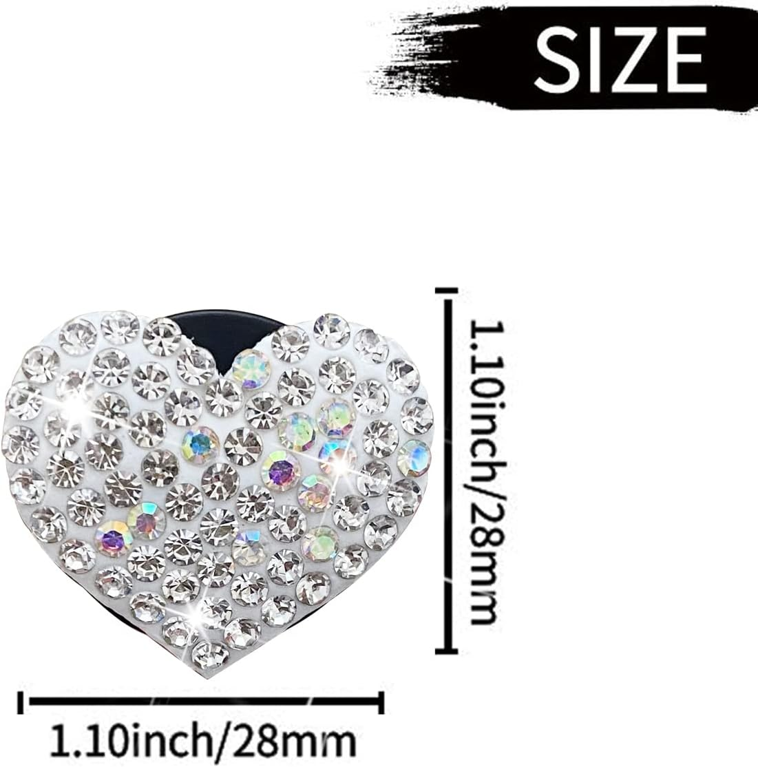 8 Pcs Bling Heart Air Vent Clips, Crystal Car Fresheners, Diffuser with Rhinestone Decoration, Cute Interior Accessories for Women Girls (Silver) image number 6