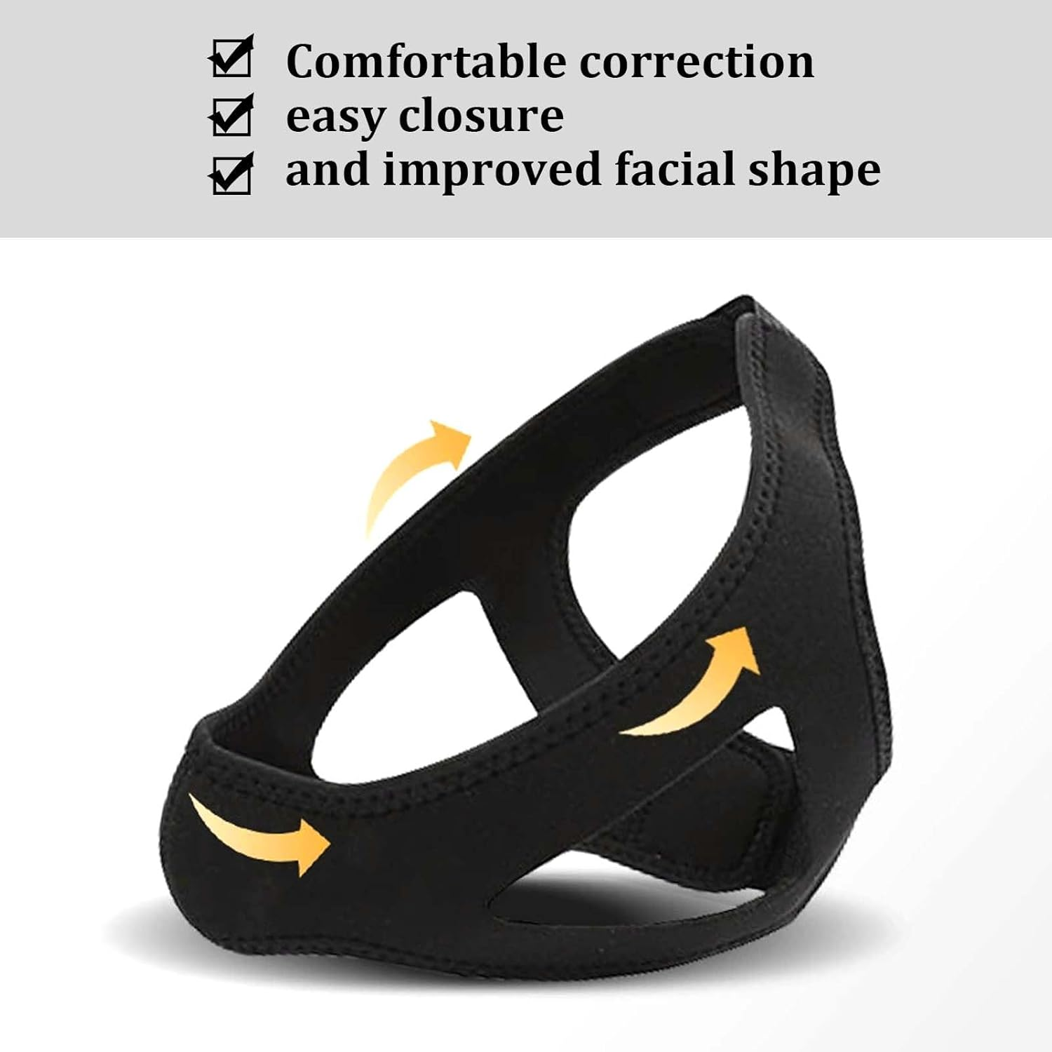 Jaw Strap for Sleeping Airflow Jaw Strap Adjustable anti Snoring Chin Strap Snore Reducing Aids Chin Strap for Sleeping Airflow Jaw Strap for Men Women (Black)