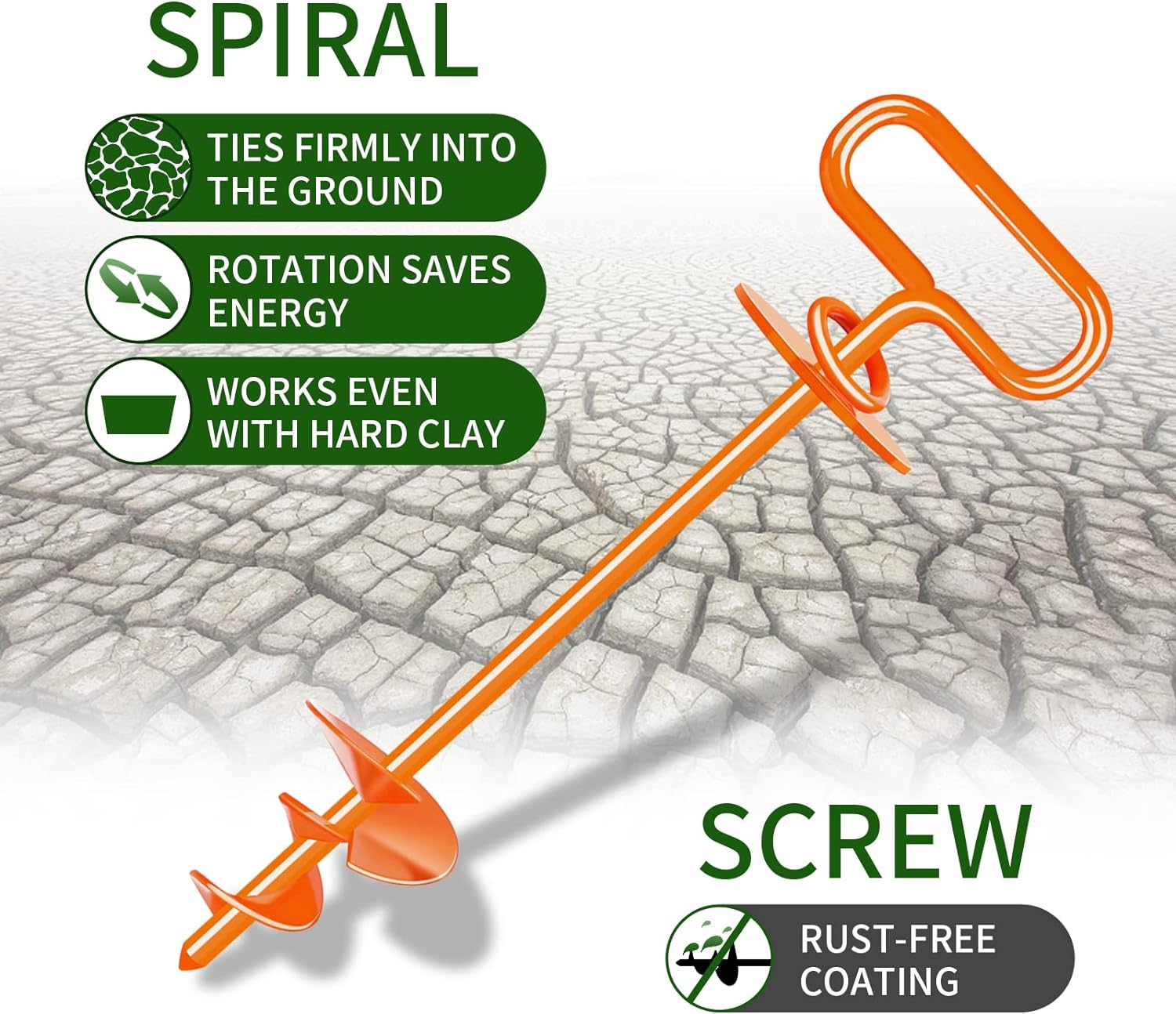 Heavy Duty Dog Anchor, Dog Tie Out Stake for Dogs up to 220Lbs, 360&deg; Degree Rotation Dog Tether, No Tangling Dog Stake Kits for Yard, Outdoor, Beach, Trampoline(1 Pack) image number 4