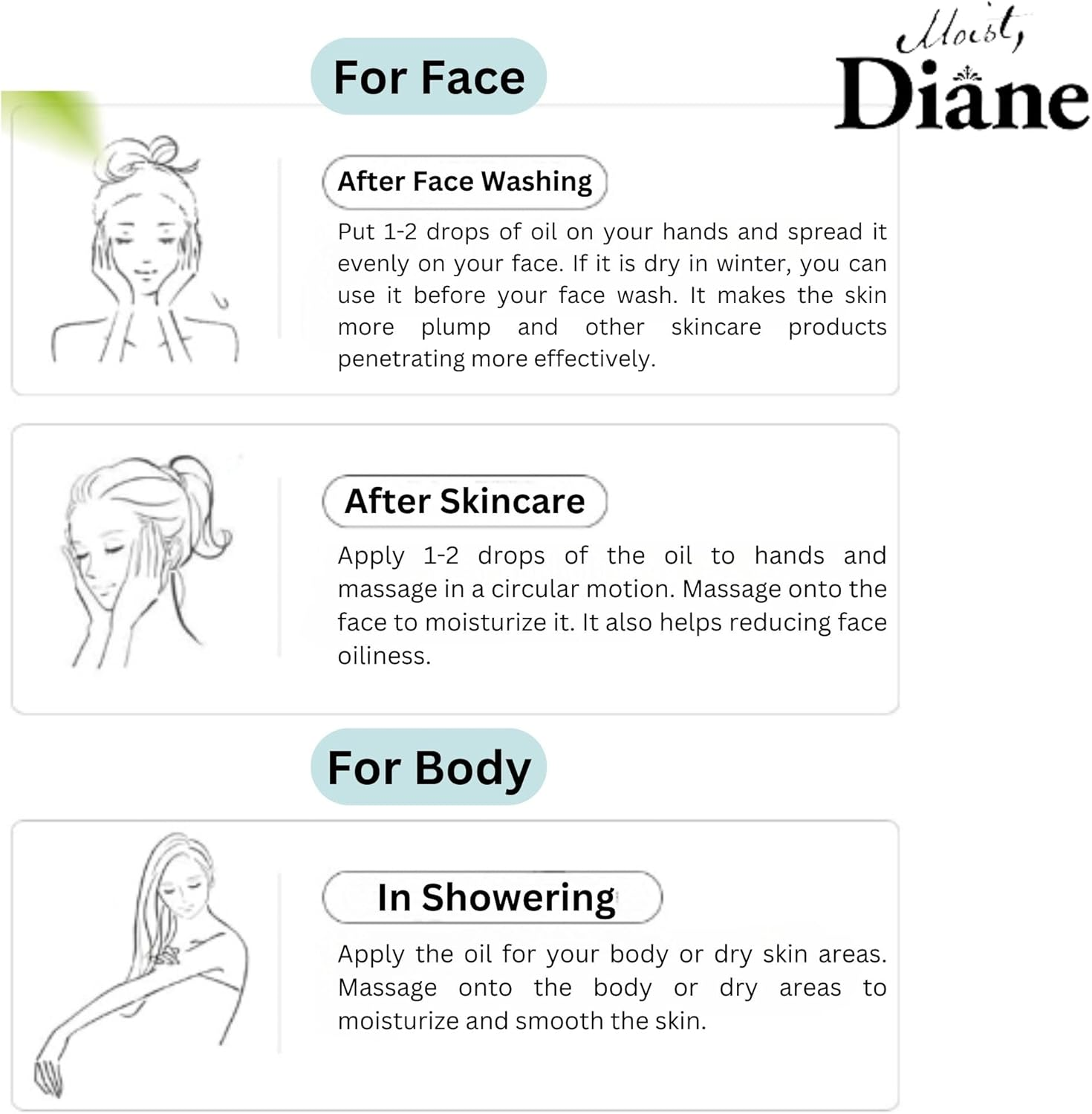 Diane Bonheur Hair & Body Oil [Blue Jasmine Scent] Diane Bonheur 100Ml image number 5