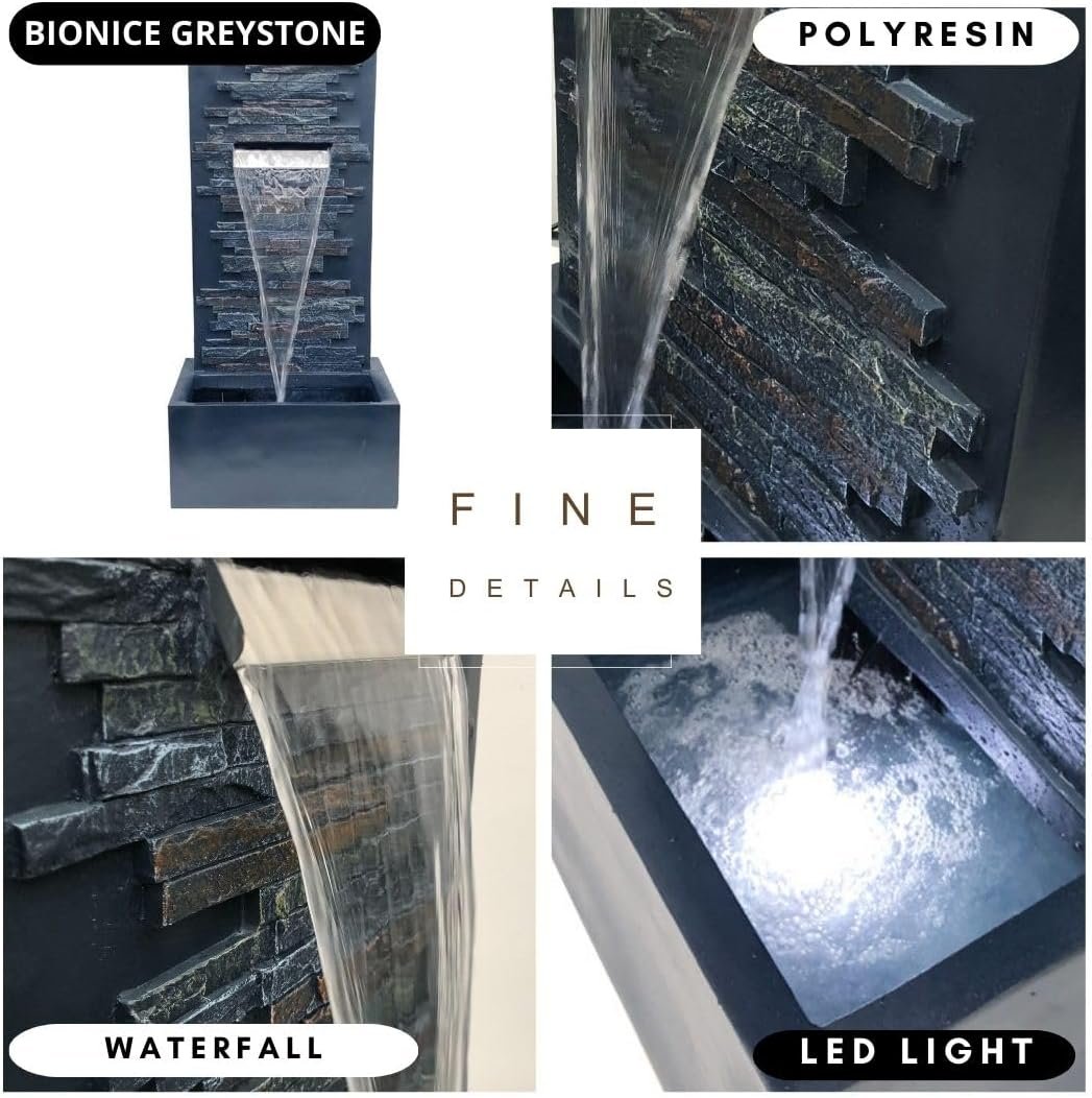 Modern Greystone Waterfall Wall Water Feature Water Fountain image number 3