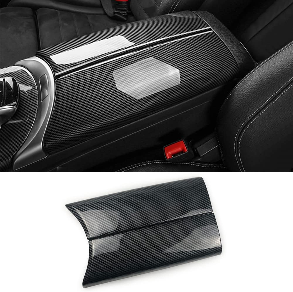 NA for Mercedes-Benz C E GLC Class W205 W213 X253 ABS Carbon Fiber Color Car Interior Center Armrest Box Trim Cover Console Box Protect Cover (C Class W205 / GLC Class X253) image number 2