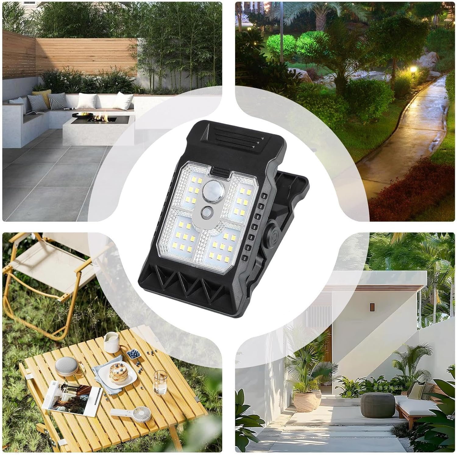 Clip on Solar Lights | Solar Powered Light outside for Gutters | 300LM Motion Sensor Decorative Security Lighting Small Garden Decor for Patio, Grill & Fence - Led image number 4