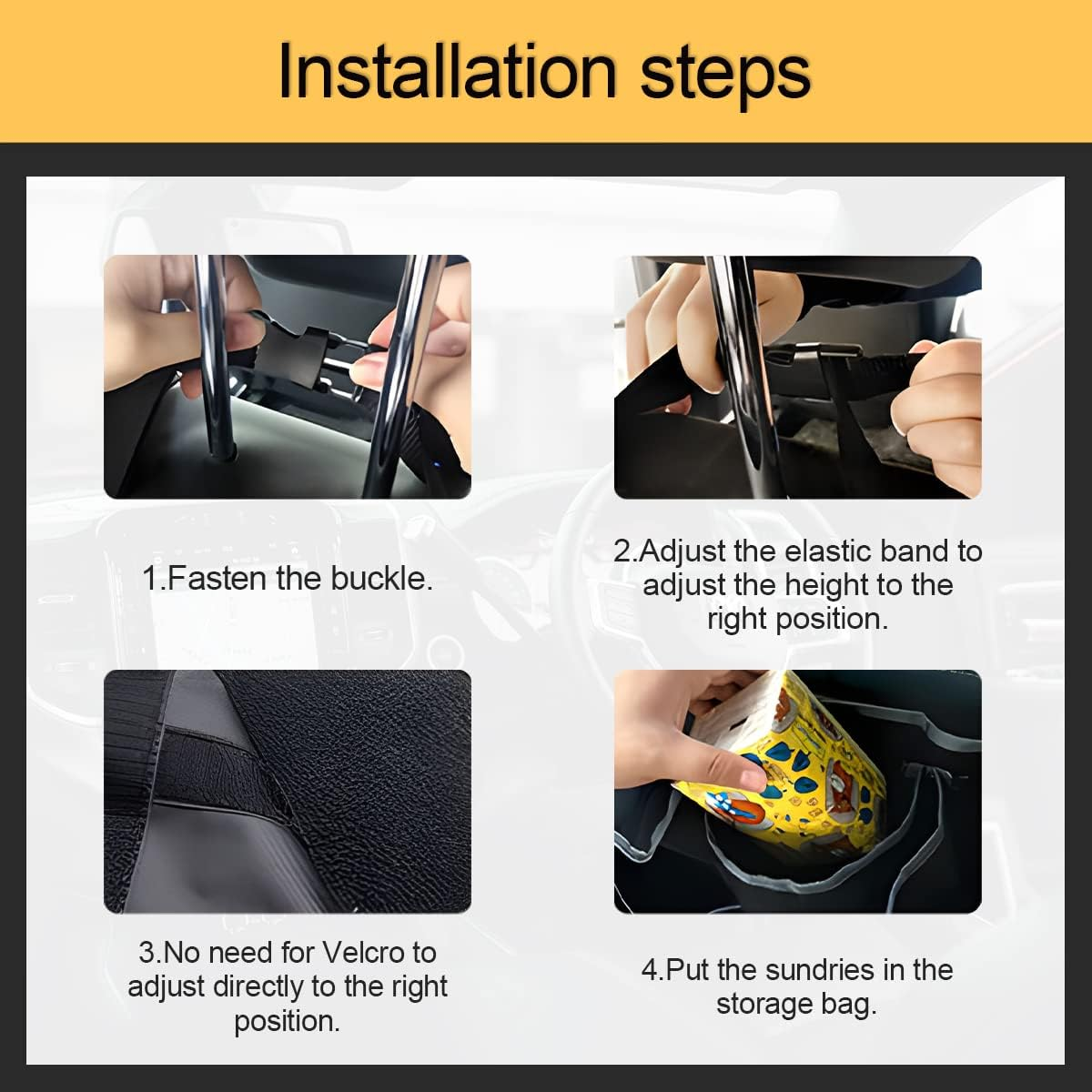 Car Trunk Organizer and Storage, Backseat Hanging Organizer for SUV, Truck, MPV, Waterproof, Collapsible Cargo Storage Bag with 4 Pockets, Car Accessories for Men and Women (Army Green) - Beige image number 3