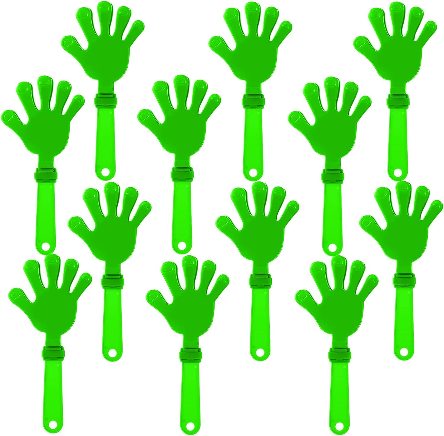 ZCYSRLQIN 12 Pcs Lime Green Hand Clappers 7.5 Inch Clappers Noisemakers Noise Makers Party Favors Plastic Clapper Sporting Events Cheers Ball Dance Basketball Football Noisemakers（Lime Green） image number 2