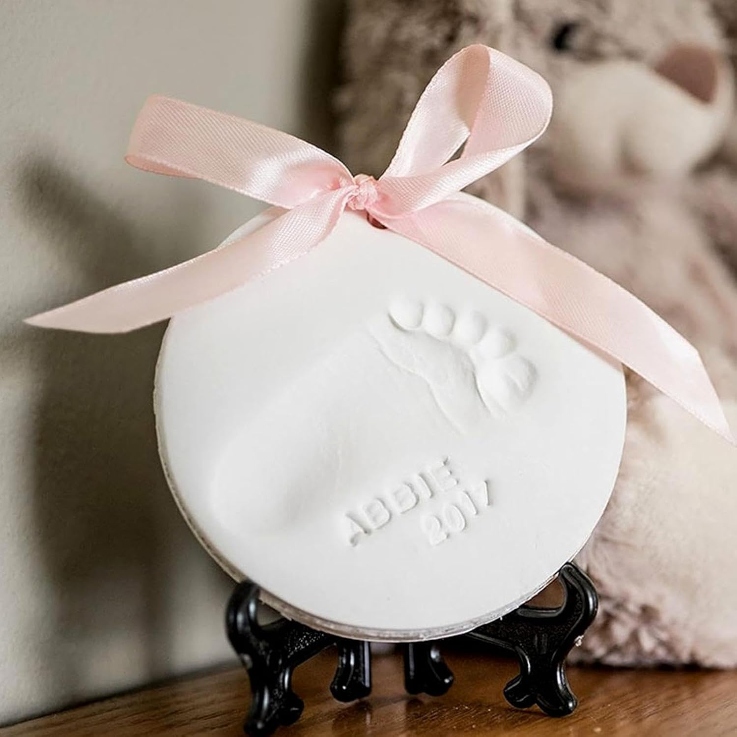 Baby Footprint Kit, Personalized Baby Handprint Kit, Foot Hand Impression Kit, Clay Handprint Ornament Kit, Handprint Footprint Keepsake Kit, Food Grade Clay Baby Kit for Baby Shower Present image number 2