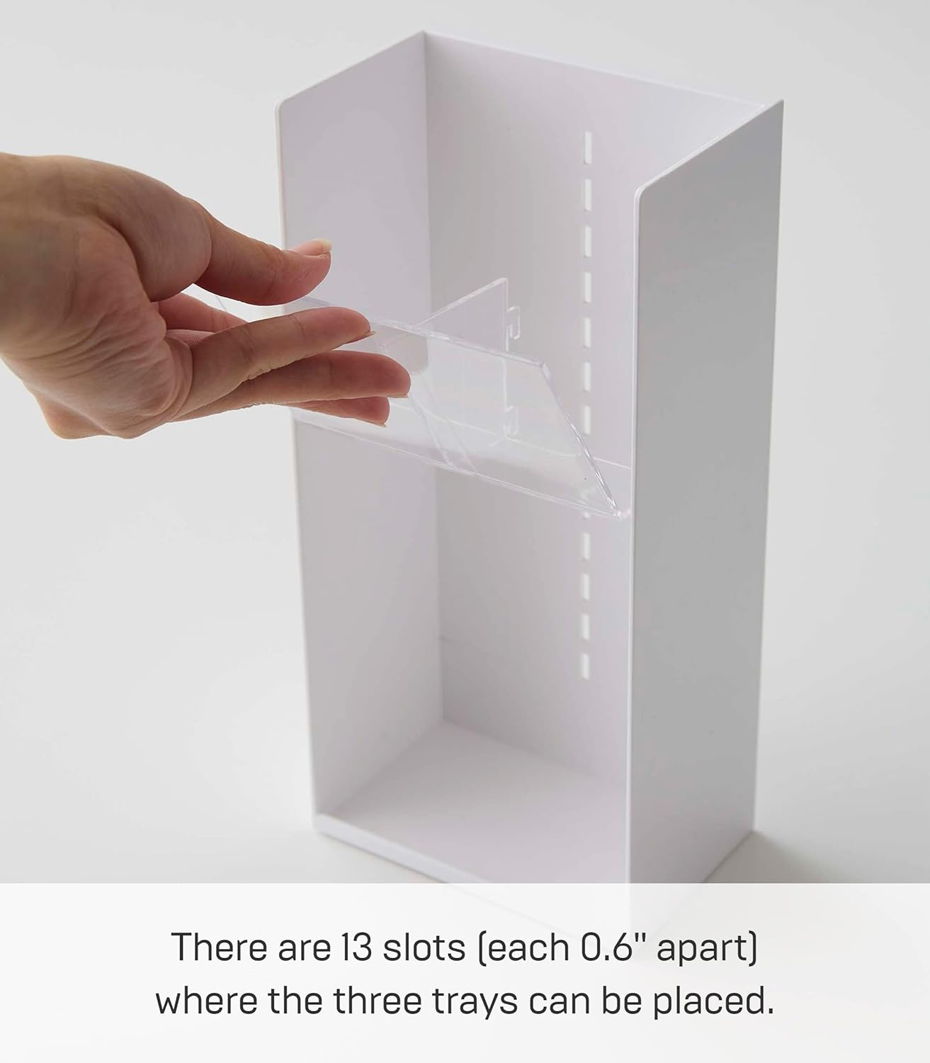 Yamazaki Industries 5603 3D Cosmetics Storage Case, 4 Tiers, White, Approx. W 4.7 X D 3.0 X H 9.8 Inches (12 X 7.7 X 25 Cm), Tower, Large Capacity, Accessory Storage, Cosmetic Storage