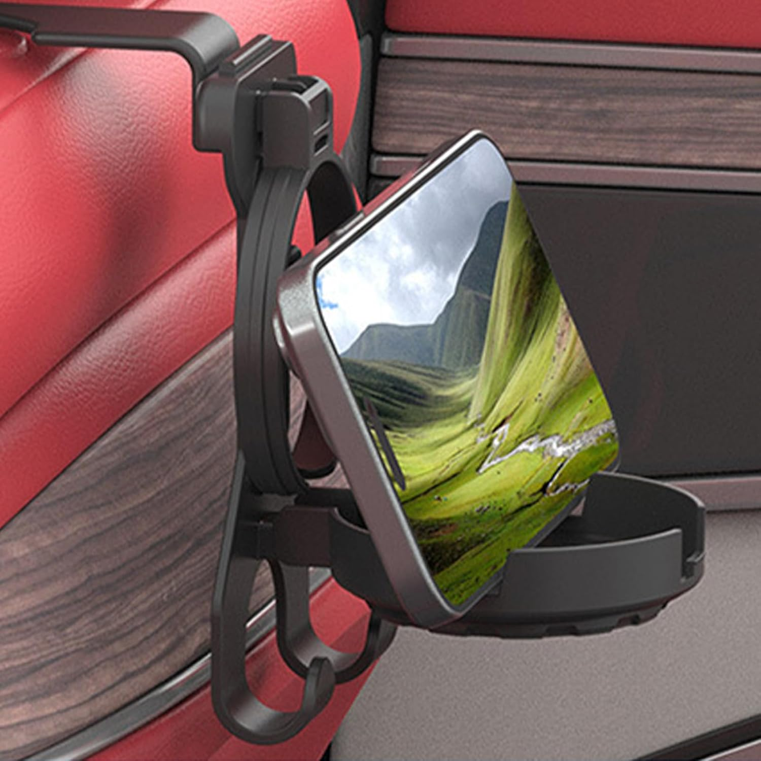 Rissunkv Back Seat Cup Holders for Cars,Automotive Storage Accessories | Car Back Seat Cup Holder Headrest Hook - for Travel Truck Cell Phones Keys Beverage Bottle image number 5