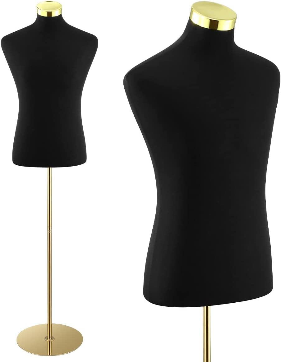 Luxsuite Male Mannequin Stand Dress Form Mannequin Torso Adjustable Height Dressmakers Dummy Mannequin Shop Window Display Tripod Base Black 165Cm-185Cm image number 2