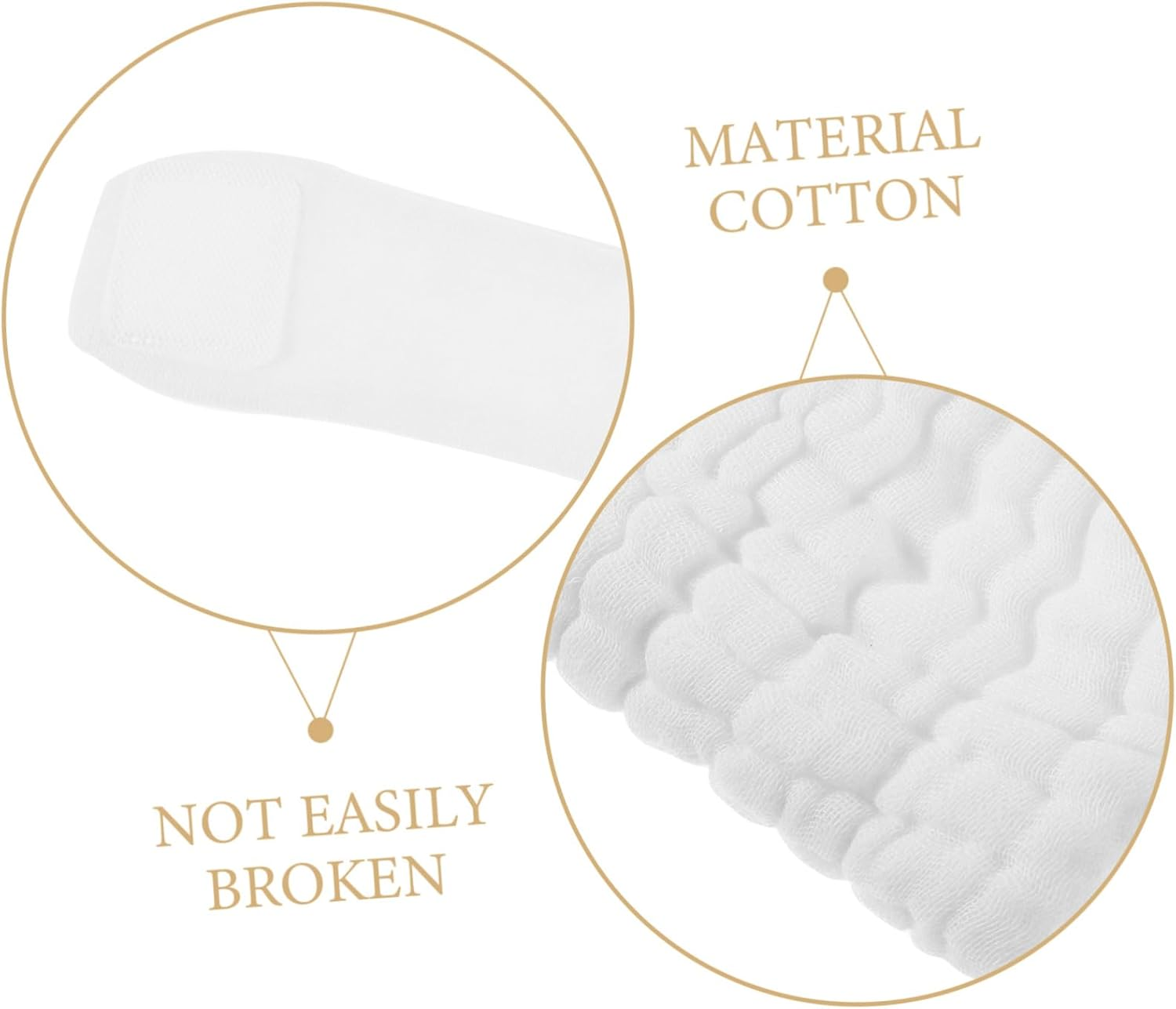 3Pcs Soft Cotton Cloth Diapers for Newborns Reusable Washable Diaper Pants for Boys and Girls High Absorbency Leakproof Design White Cotton image number 4