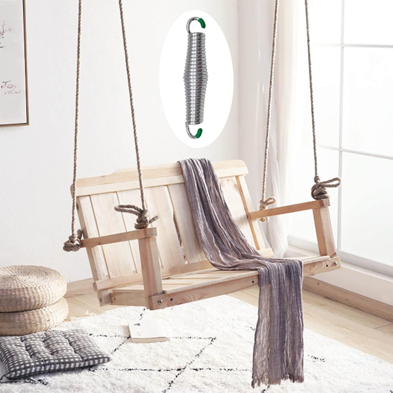 Hammock Chairs Porch Swing Spring - 600Lbs Heavy Duty Suspension Swing Hangers Ceiling Mount Porch Swings (One Piece 600Lbs) - 1Pc 600Lbs image number 3