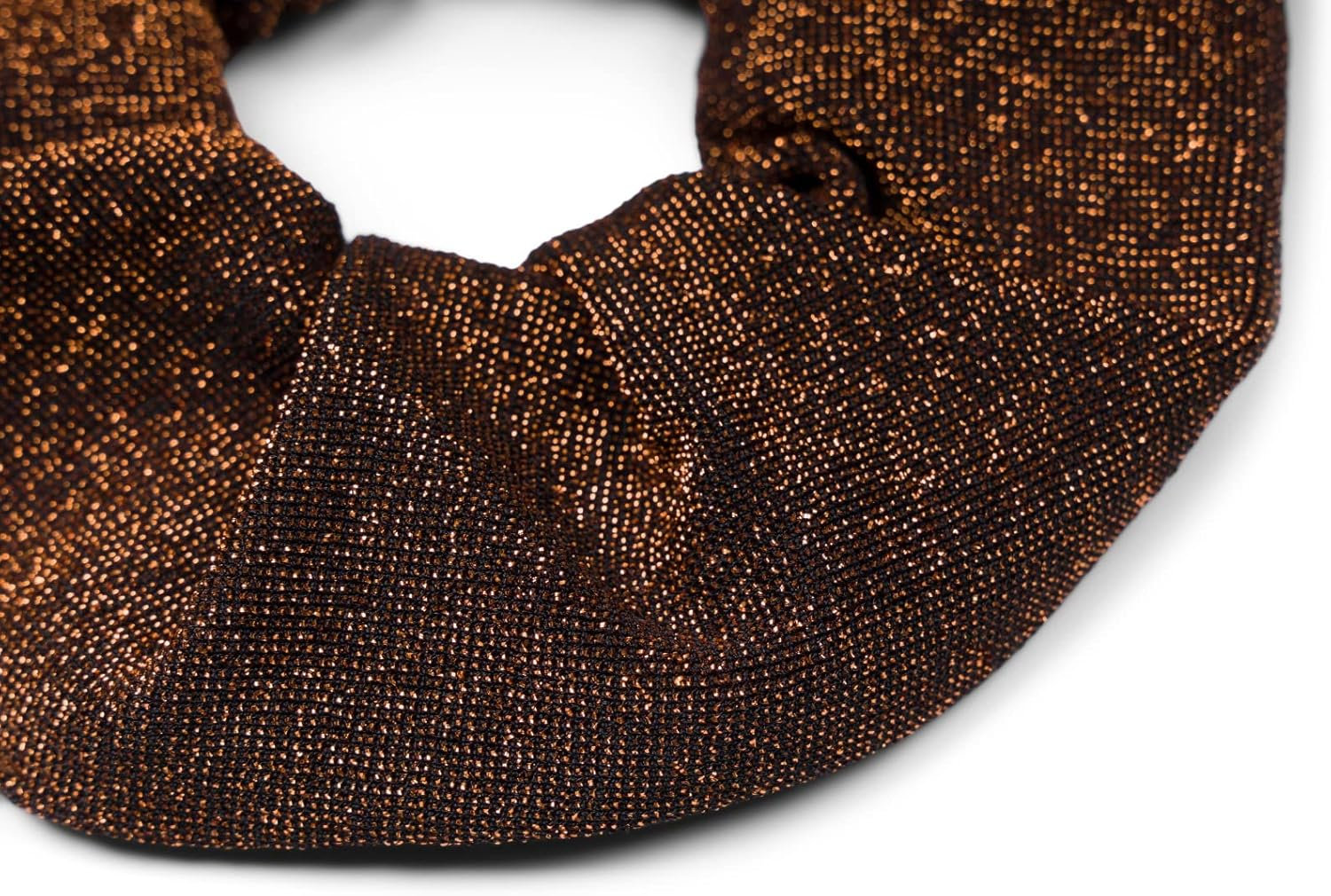 Stylebreaker 04027047 Women'S XXL Hair Scrunchie Retro Style Soft Glitter Fabric Elastic Hair Band Bronze image number 2