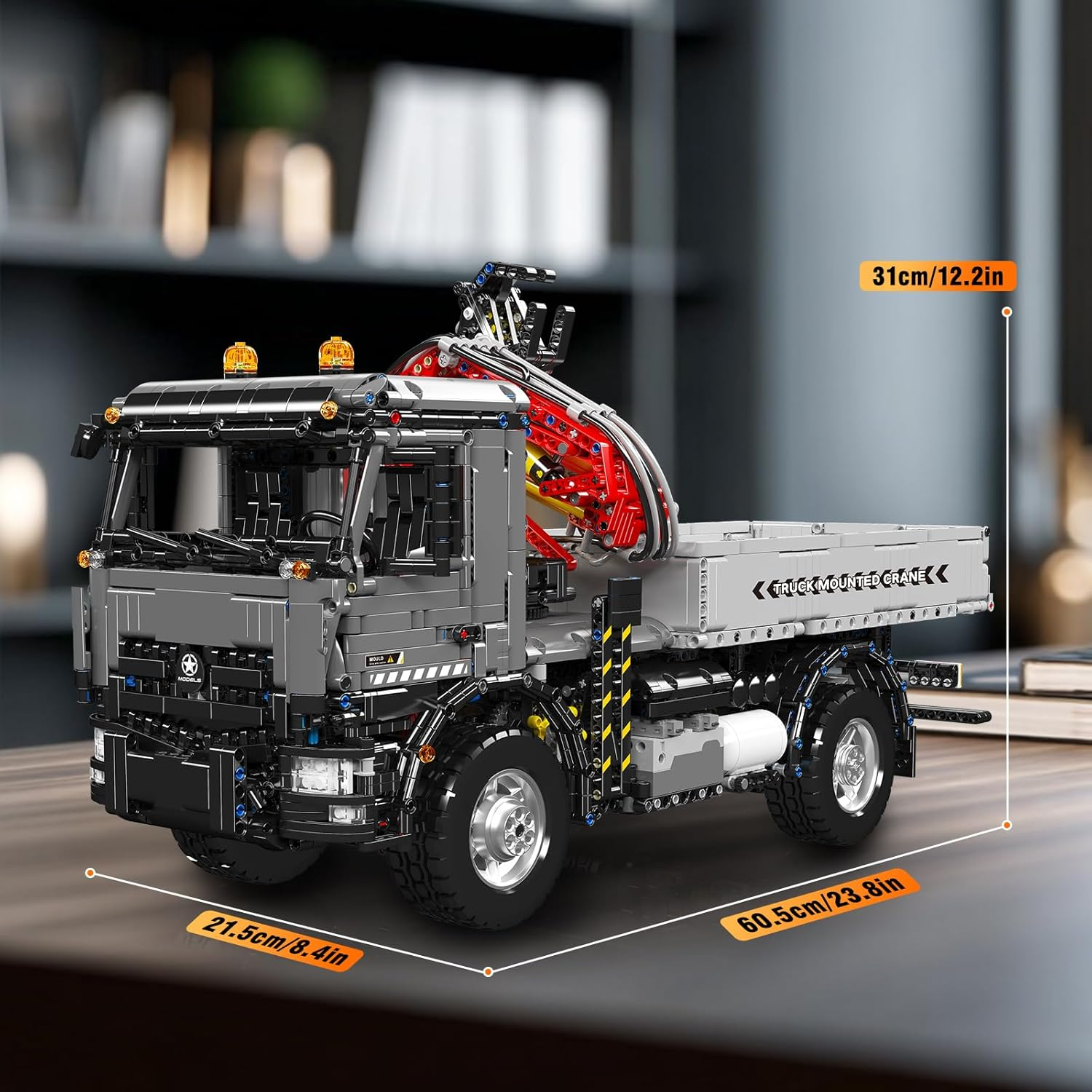 Mould King 19016 Mobile Crane Truck Building Kit,3767+ PCS Pneumatic Engineering Vehicle with Dual Remote Control, Construction Building Model Toy for Boys Adults Teens image number 3