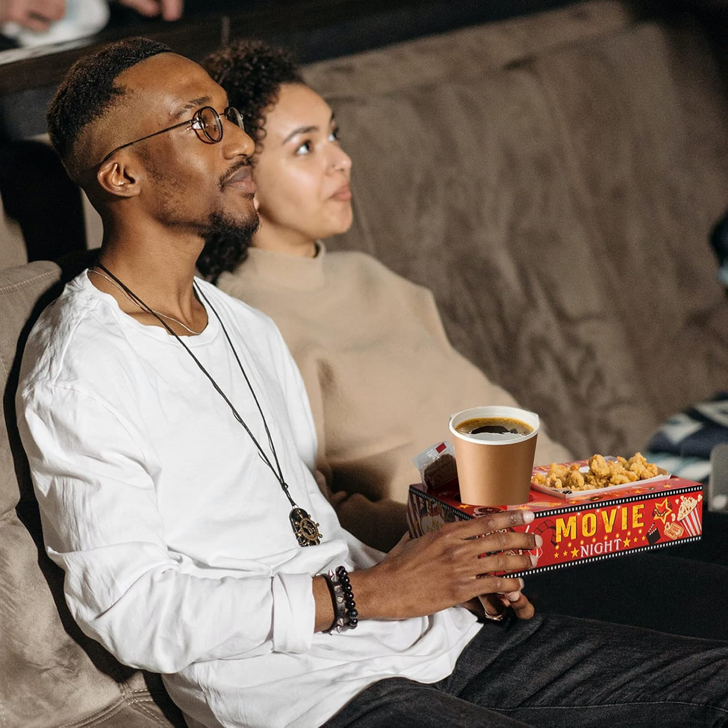 20 Pcs Movie Night Paper Snack Trays Movie Night Party Favors Cinema Theme Party Birthday Party Supplies Vintage Movie Night Family Movie Popcorn&Drink&Candy Box image number 2