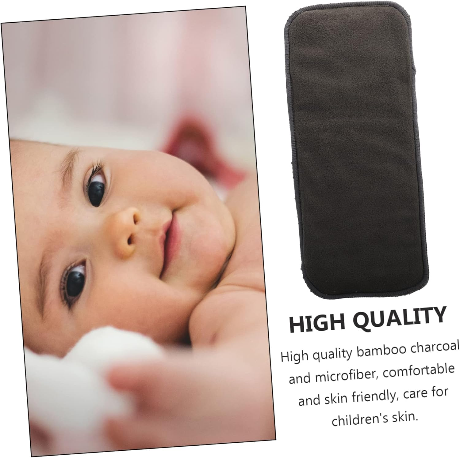 5Pcs Bamboo Diaper Pads Inserts Changing Liners Water-Soluble Odor-Reducing Breathable Comfortable Non-Toxic for Newborns image number 6