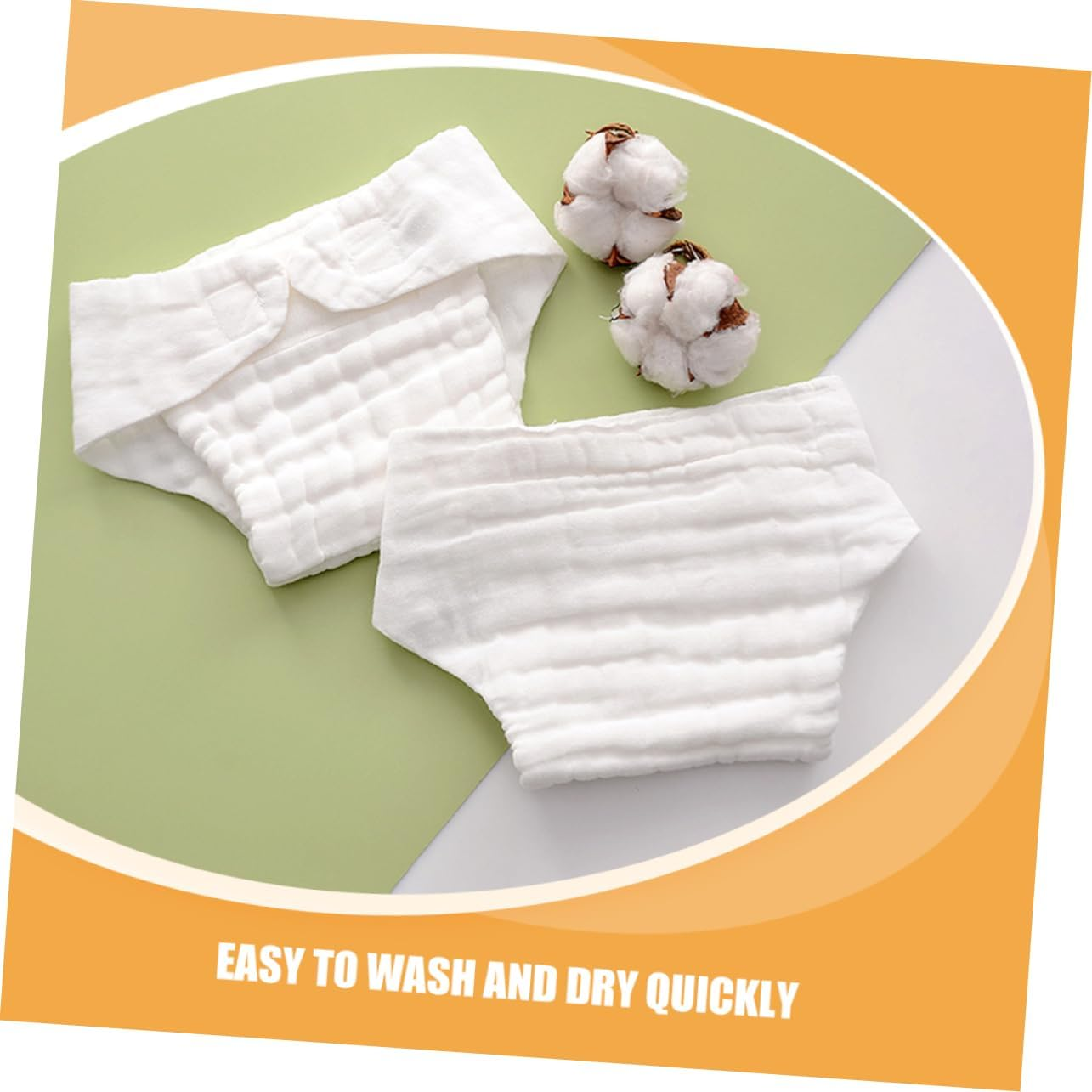 Kisangel 5Pcs Reusable Nappy Liners Soft Cotton Inserts for Diapers Washable and Absorbent Months for Comfort and Skin Protection image number 6