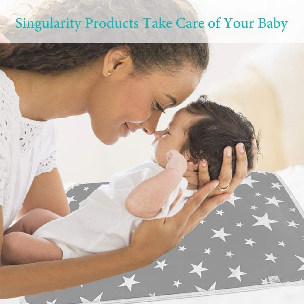 Iziv Changing Pad, Portable Waterproof Changing Diaper Mat (30"X23"), Multi-Purpose Reusable Change Pad Travel Sheet for Baby Stroller, Crib, Mattress Pad Cover for Boys Girls - Color-14 image number 4