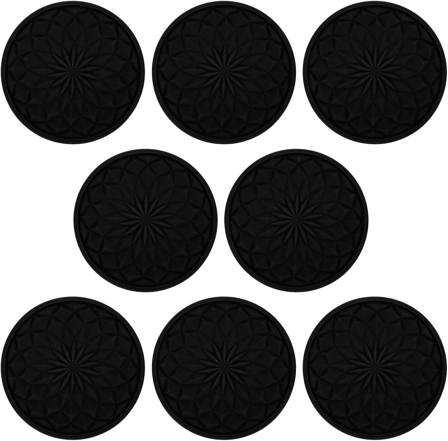 8Pcs Car Coasters Non Slip Design round Mug Mat Car Cup Holder Inserts Drink Holder Insert Interior Accessories for Travel Vehicle image number 4