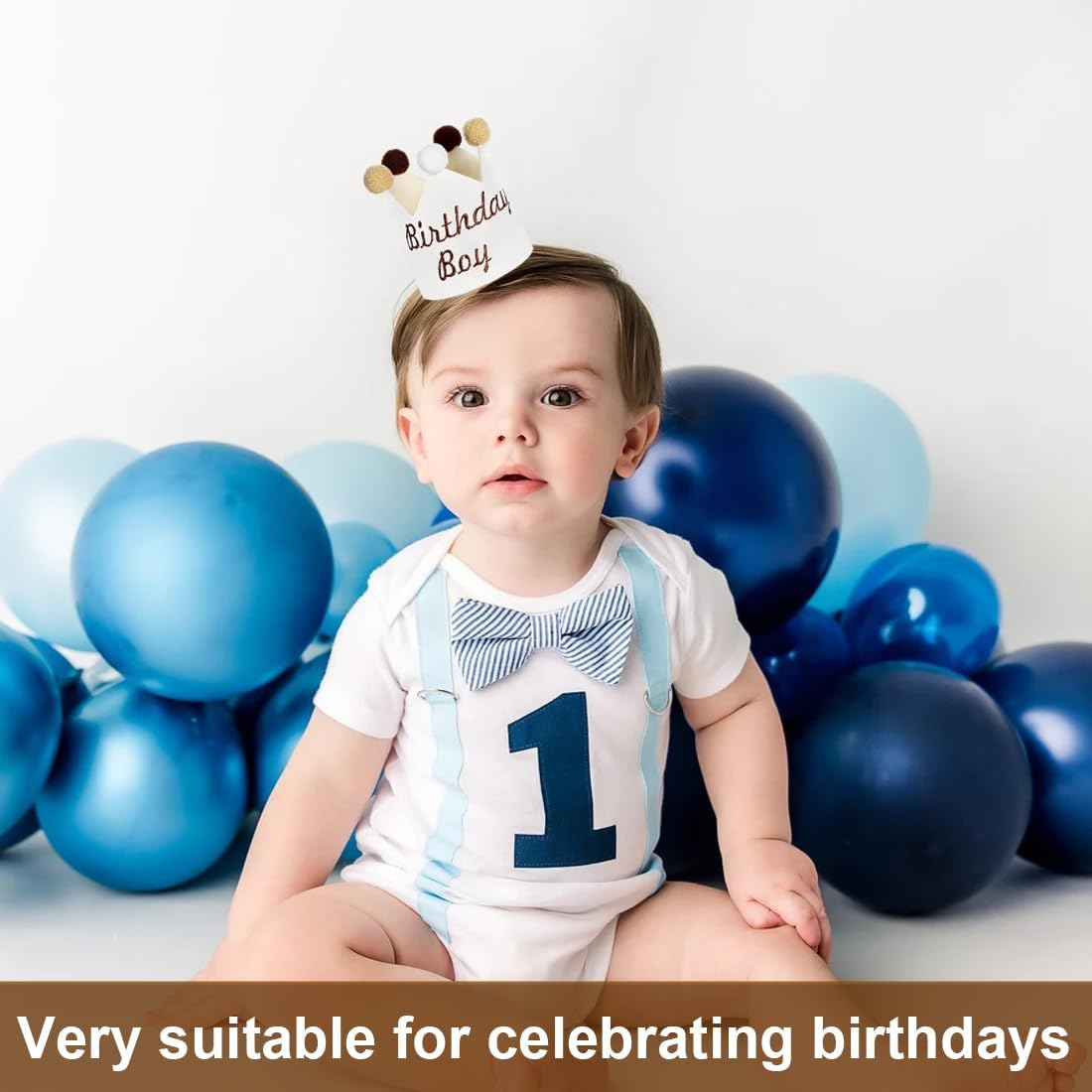 Muslin Birthday Crown, Reversible Crown for Girls and Boys, Children'S Birthday Crown