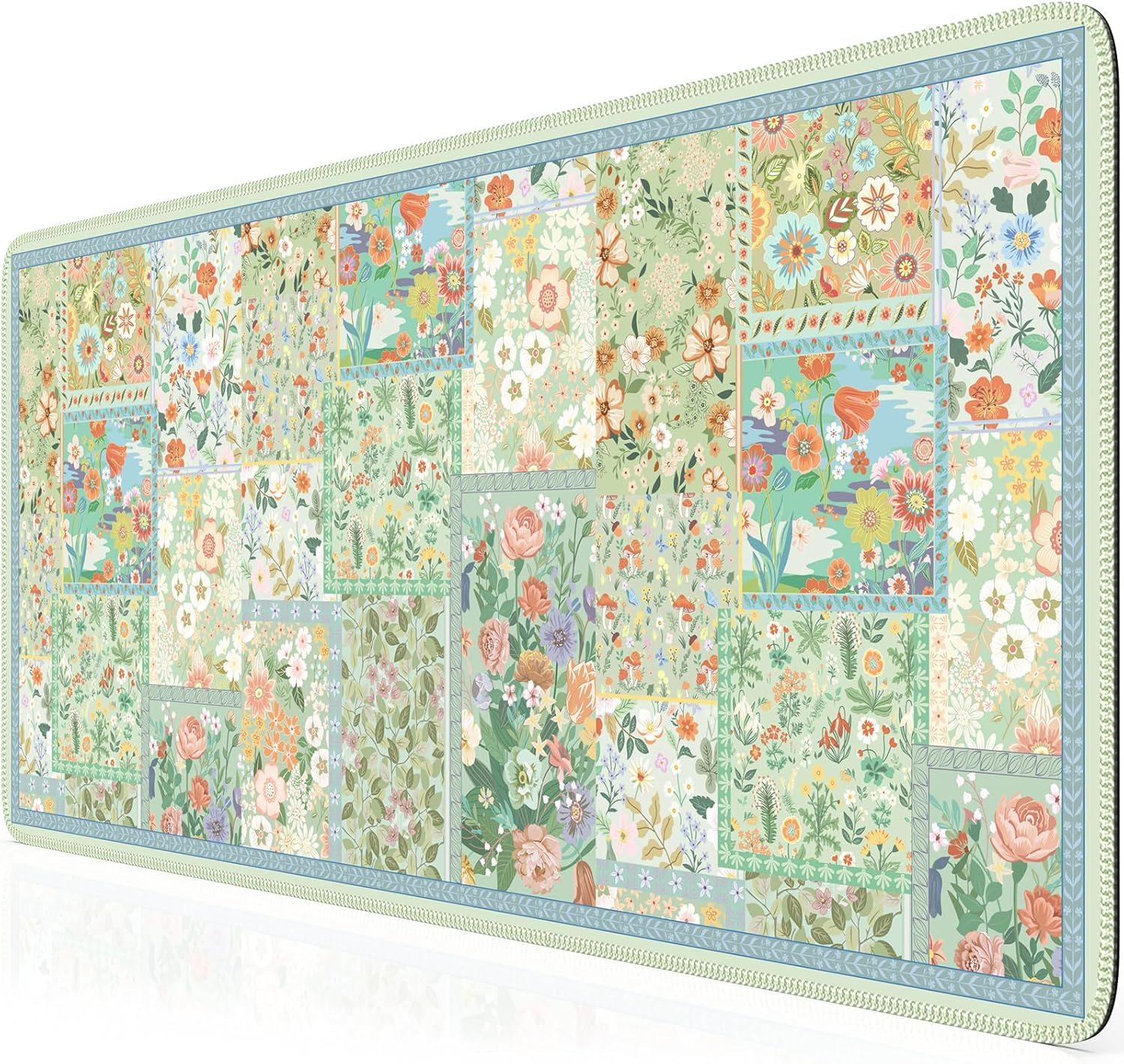 HAOCOO Green Desk Matt for Desktop, Desk Mat for Keyboard and Mouse, Non-Slip Desk Mouse Pad with Stitched Edges, Water-Resistant XL Mouse Pad for Women Office Decor