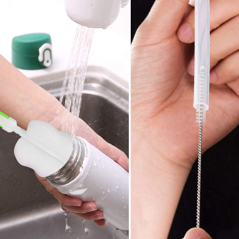 Hysagtek 16 Pcs Thermos Straws Replacement Set for Kids Funtainer 12 Ounce, 6Pcs Thermos Replacement Straws, 6Pcs Silicone Straw Stems, and 3Pcs Straw Cleaning Brushes with Bottle Cleaning Brush image number 5