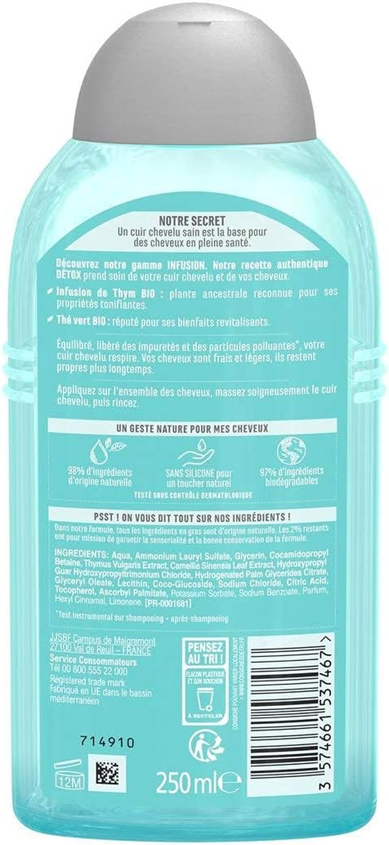 Le Petit Marseillais Detox Shampoo Fresh 250Ml image number 2