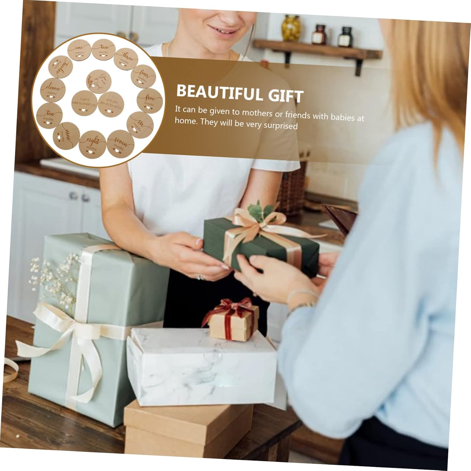 1Set Growth Cards Natural Cardstock Monthly Commemorative Photo Props for Memory Capture and Shower Announcements image number 6