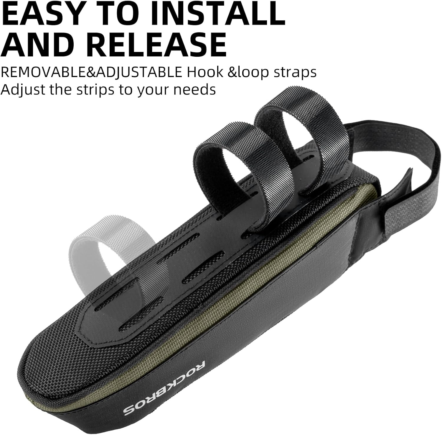 ROCKBROS Bike Top Tube Bag Bike Frame Bag Bike Triangle Bag Small Aerodynamic Bag for Triathlon and Gravel Bikes (Black) image number 1