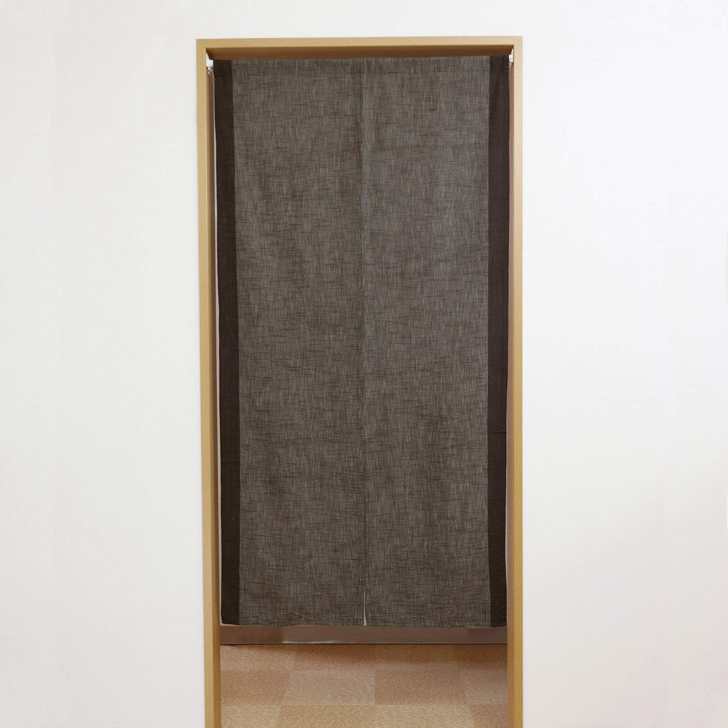 Sunnydayfabric Doorway Curtain W33.4 X H66.9 Noren Tapestry Slabline (Brown) image number 3