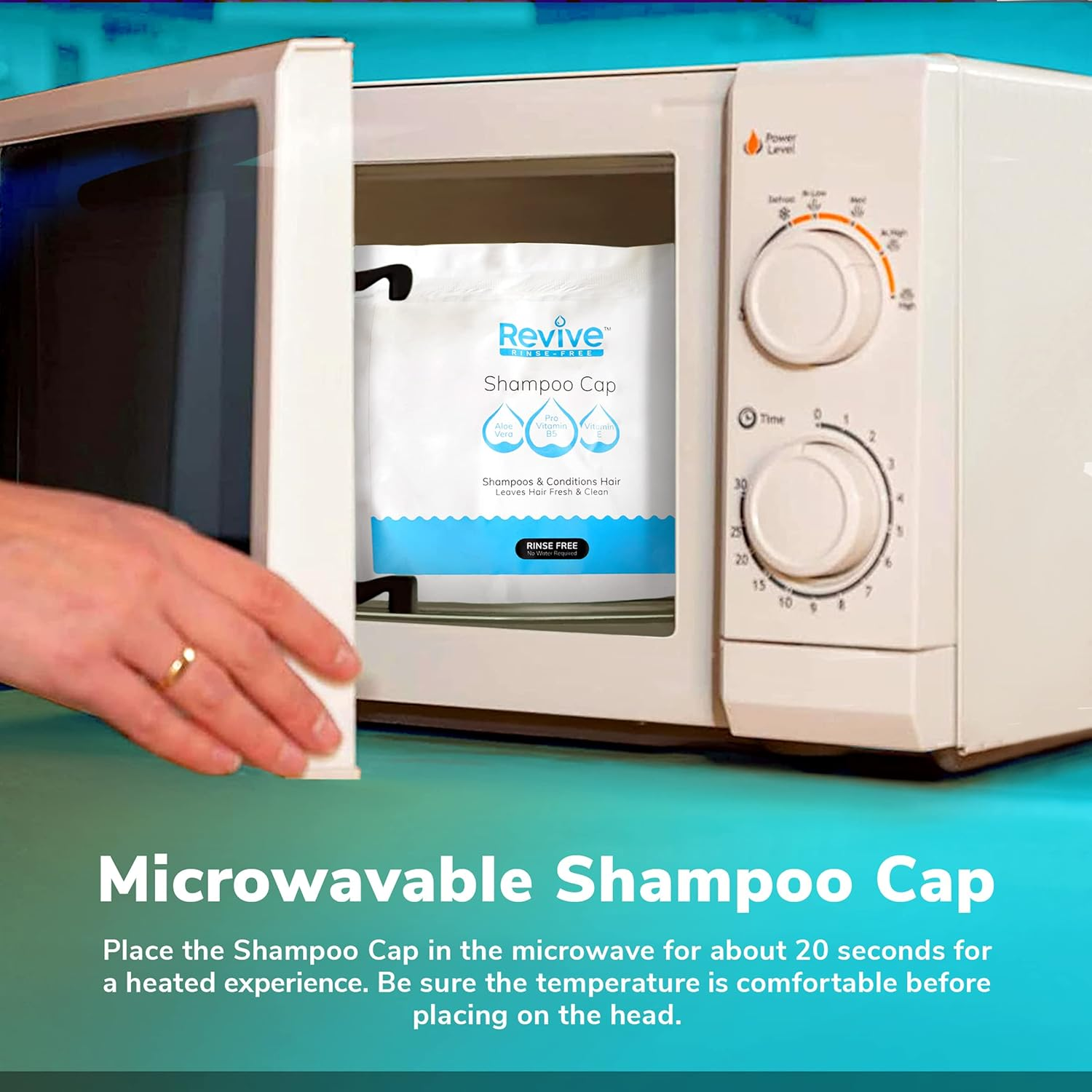 New Road Health Supply - Rinse Free Shampoo Cap, Cleans and Conditions without Water, PH Balanced and Hypoallergenic, No Rinse Shower Cap for Adults and Elderly, 12-Pack image number 5