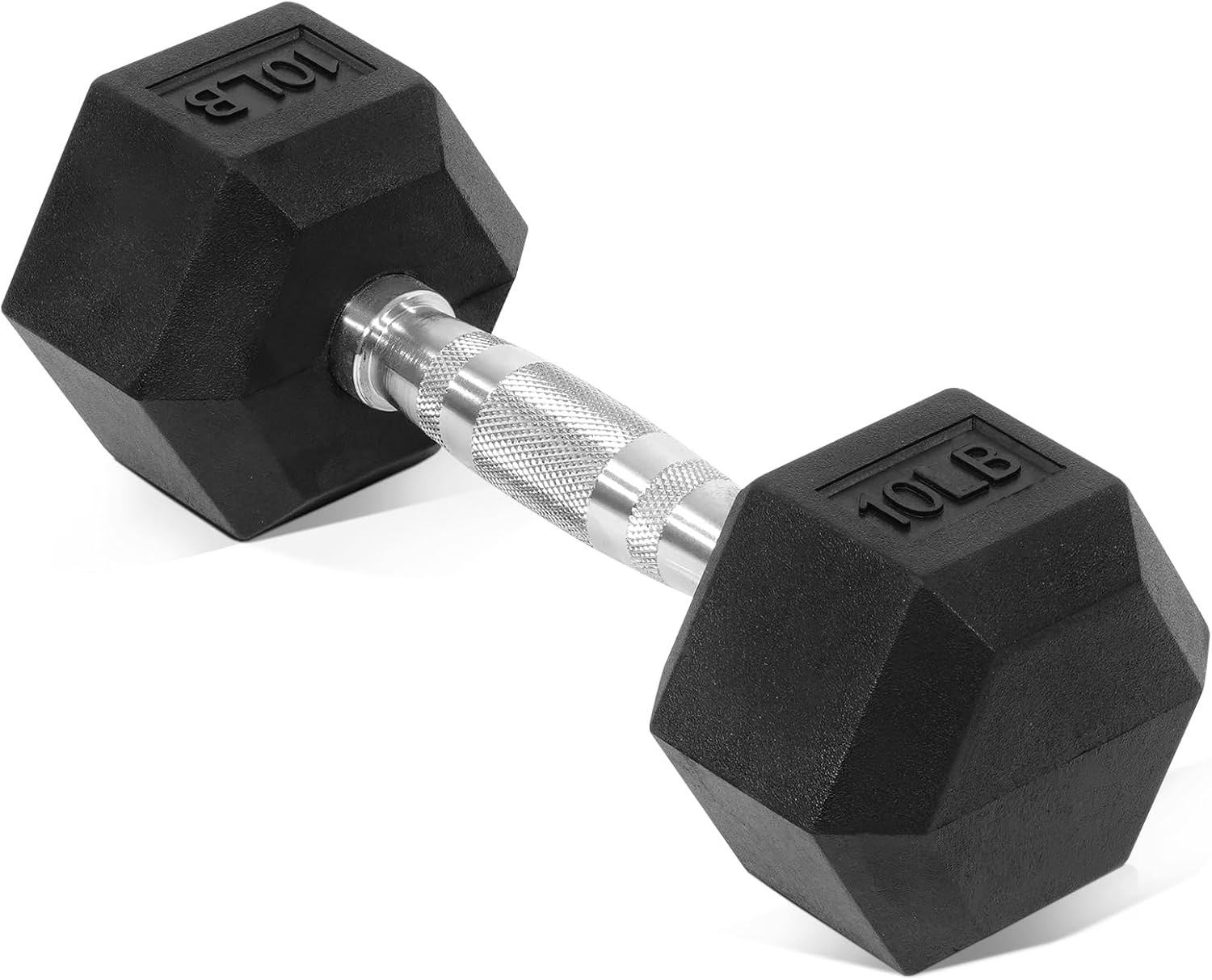 Balancefrom Rubber Encased Hex Dumbbell in Pairs, Singles or Set image number 6