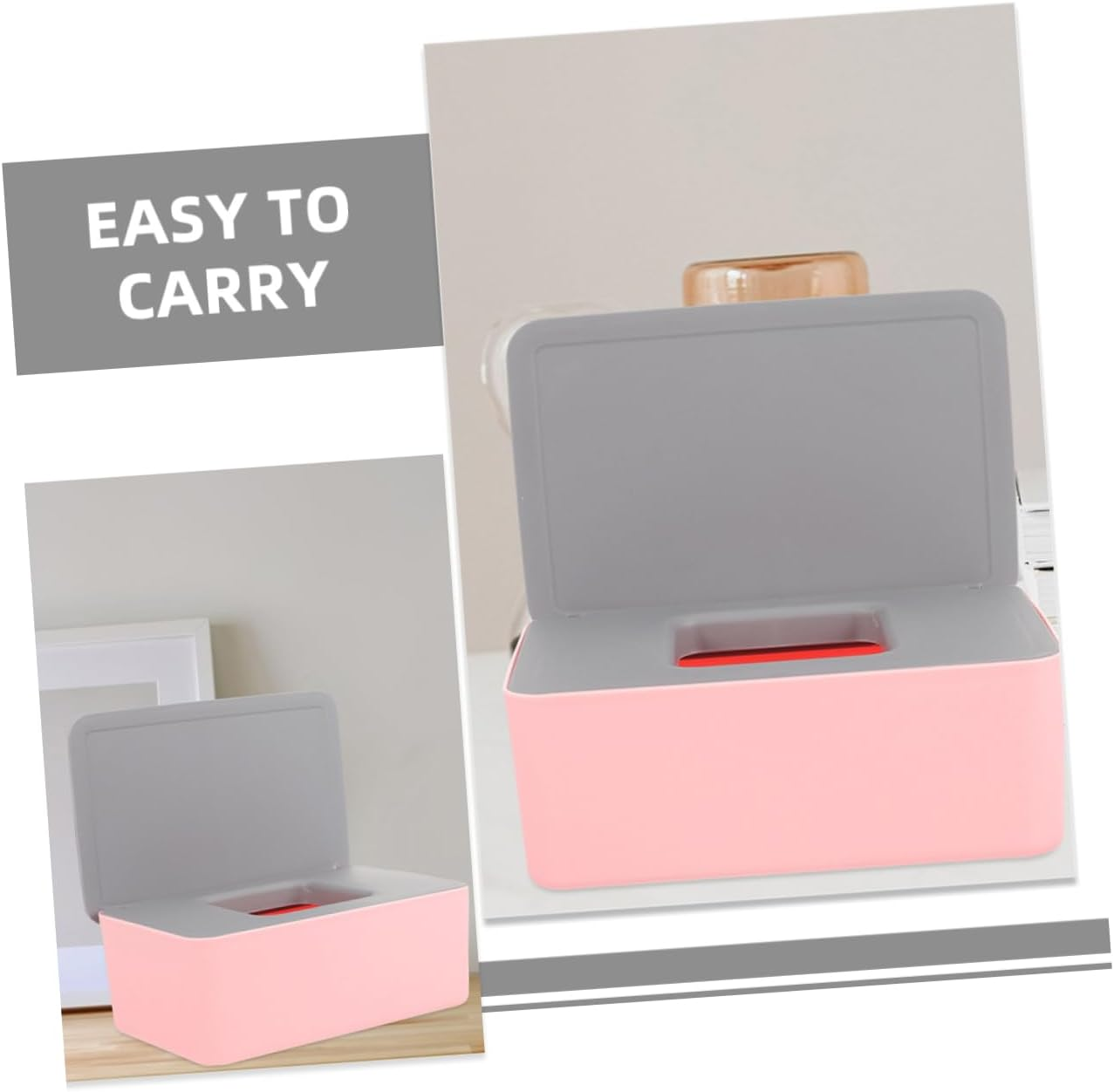 BESTOYARD 2Pcs Large Capacity Wipes Container Material Portable Wet Tissue Box Sealed Lid image number 5