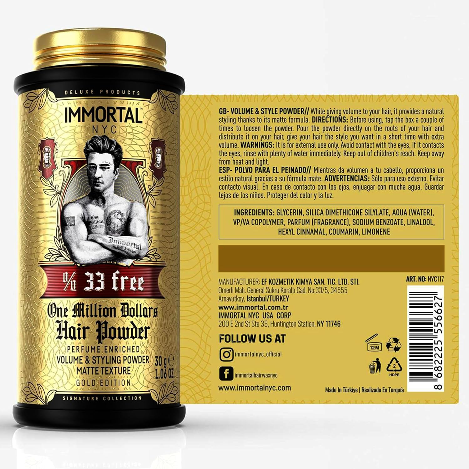 Immortal NYC Hair Styling Powder One Million Dollars 20Gr image number 1