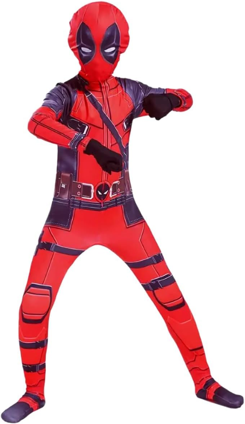 Cosplay Costume Spandex Hooded Jumpsuit Halloween Superhero Costume with Removable Fabric Mask image number 2