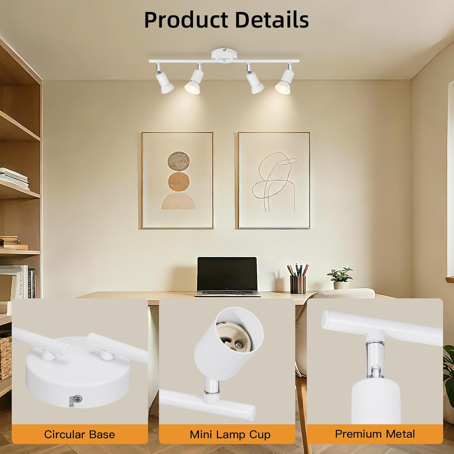 Ketom LED Ceiling Spotlight White 4 Bulbs