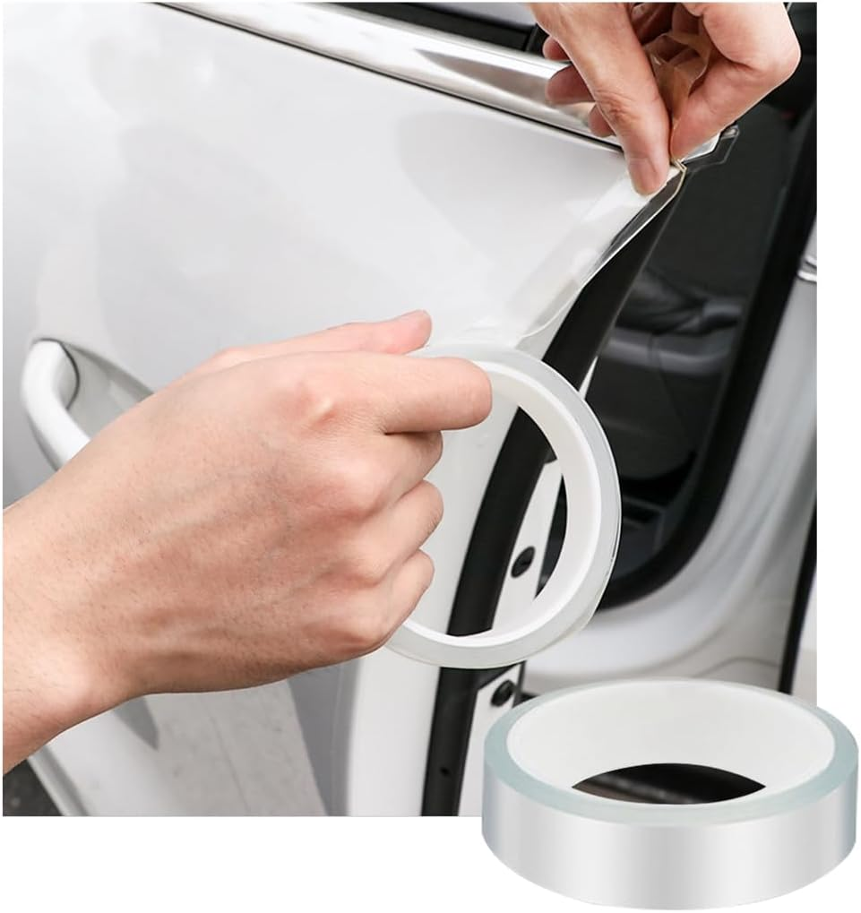 Ziciner Car Door Sill Protector Strip, Transparent Invisible Door Edge Guard, Anti-Collision Auto Door Entry Protection Film, Universal Fit for Most Vehicle Front Rear Bumper (2.8 in X 33 Ft)