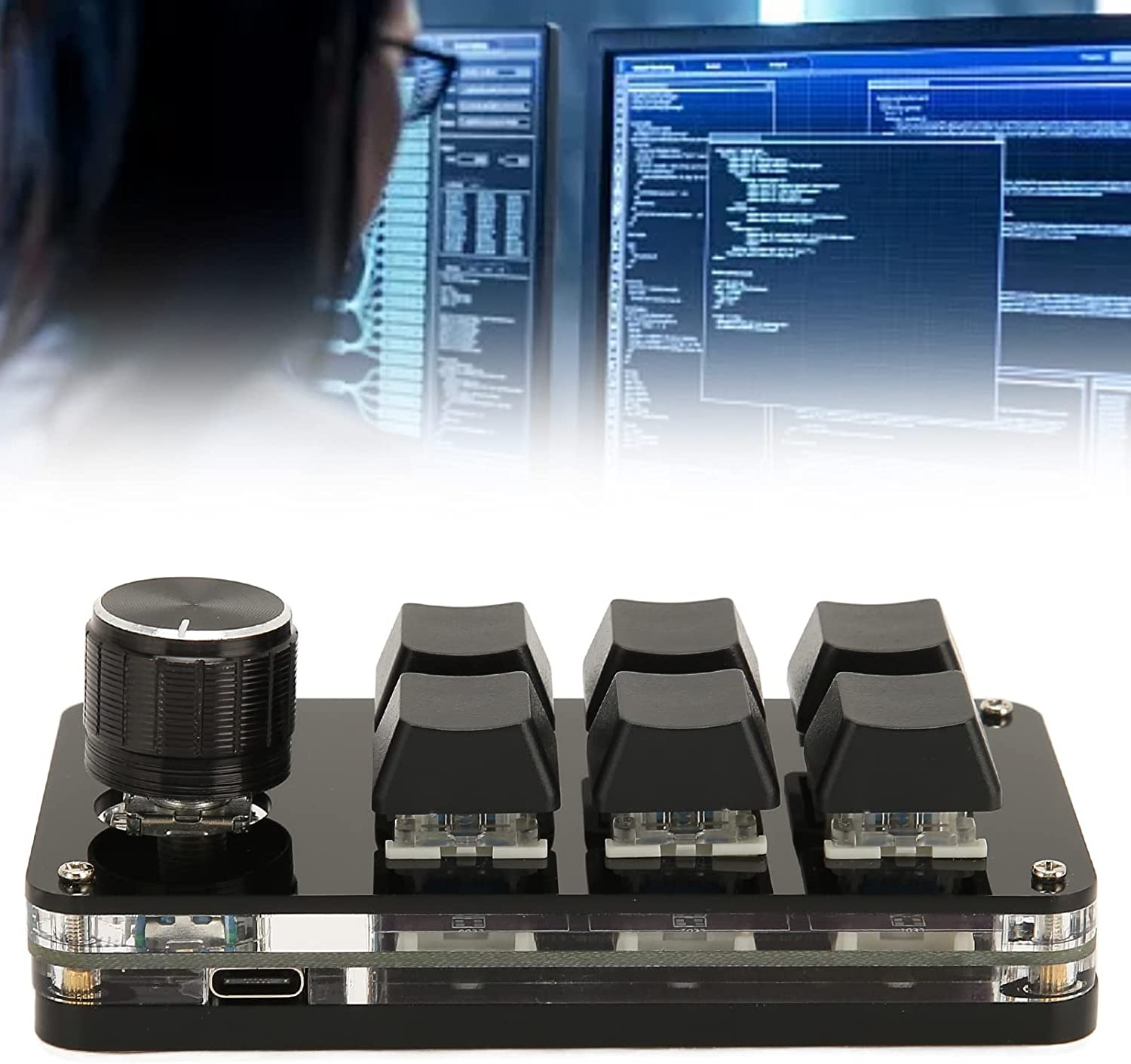 Mini USB 6 Key One Handed Mechanical Gaming Keypad, Programmable Keypad RGB Backlight, OSU Programming Macro Keys for Computer image number 3