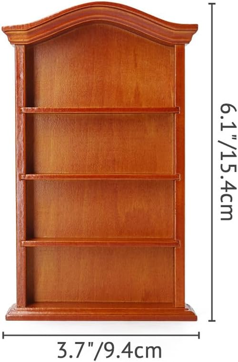 Odoria 1/12 Scale Miniature Shelf Mini Bookshelf Bookcase Miniatures Dollhouse Furniture Accessories Dolls House Accessory, Brown image number 3