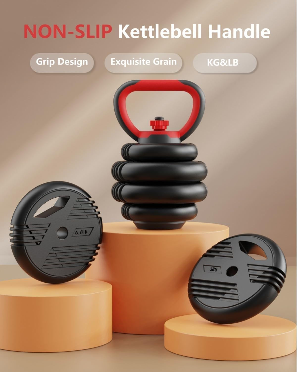 Li Fitness Adjustable Dumbbell Set, 10KG/15KG/20KG Weights, 4-In-1 Dumbbell Set with Connector for Home Gym, Used as Dumbbell, Kettlebell, Barbell, Push-Up Stand, Fitness Equipment for Men/Women image number 1