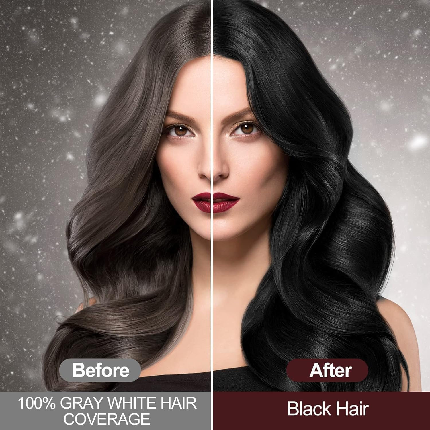 Black Hair Color Shampoo, 500ML Instant Hair Dye Shampoo - 3 in 1 Hair Dye for Grey Hair Coverage - Long Lasting - Natural - Coloring in Minutes for Women Men image number 4