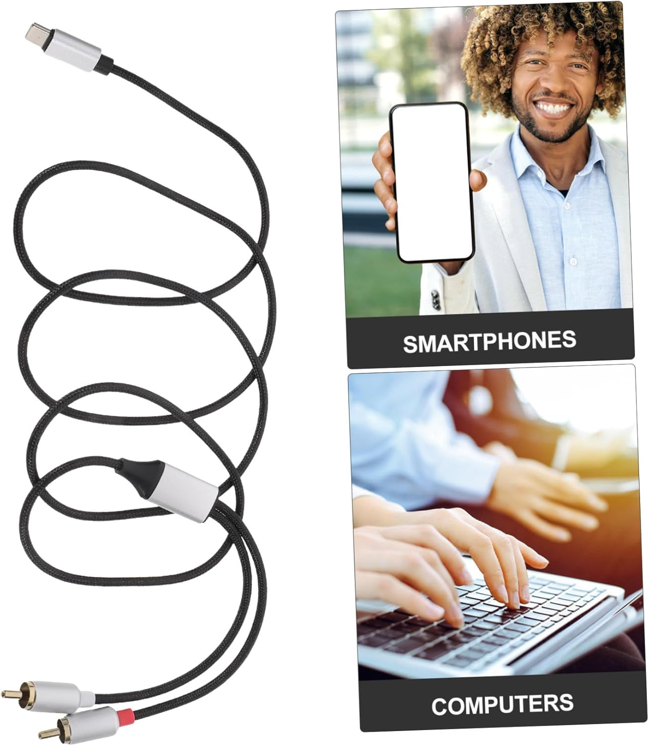 GLSTOY 1M Stereo Audio Cable Type-C to RCA Audio Equipment Adapter Power Amplifier Sound Cable for Home Theater image number 5