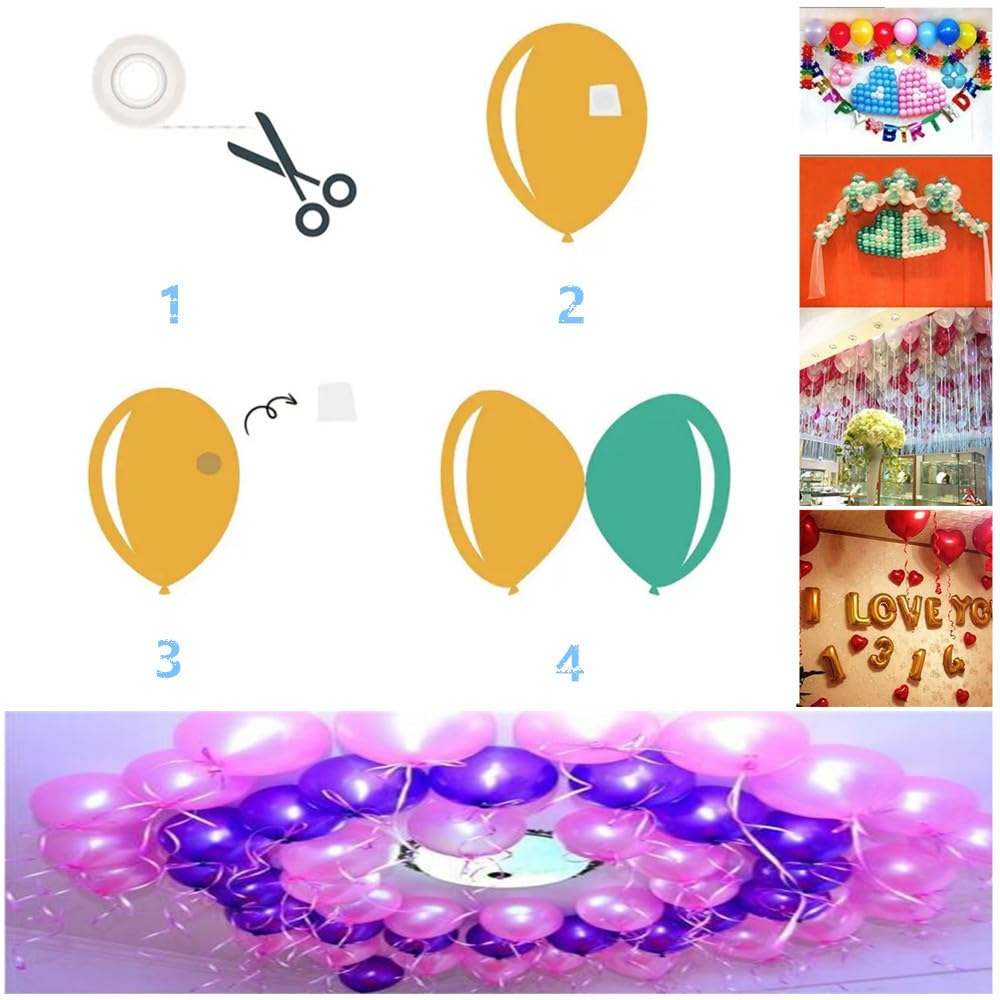 Balloon Glue Dots - 1000 Pcs Removable Adhesive Points, 10 Rolls Double Sided Stickers for Craft Wedding Decoration image number 3