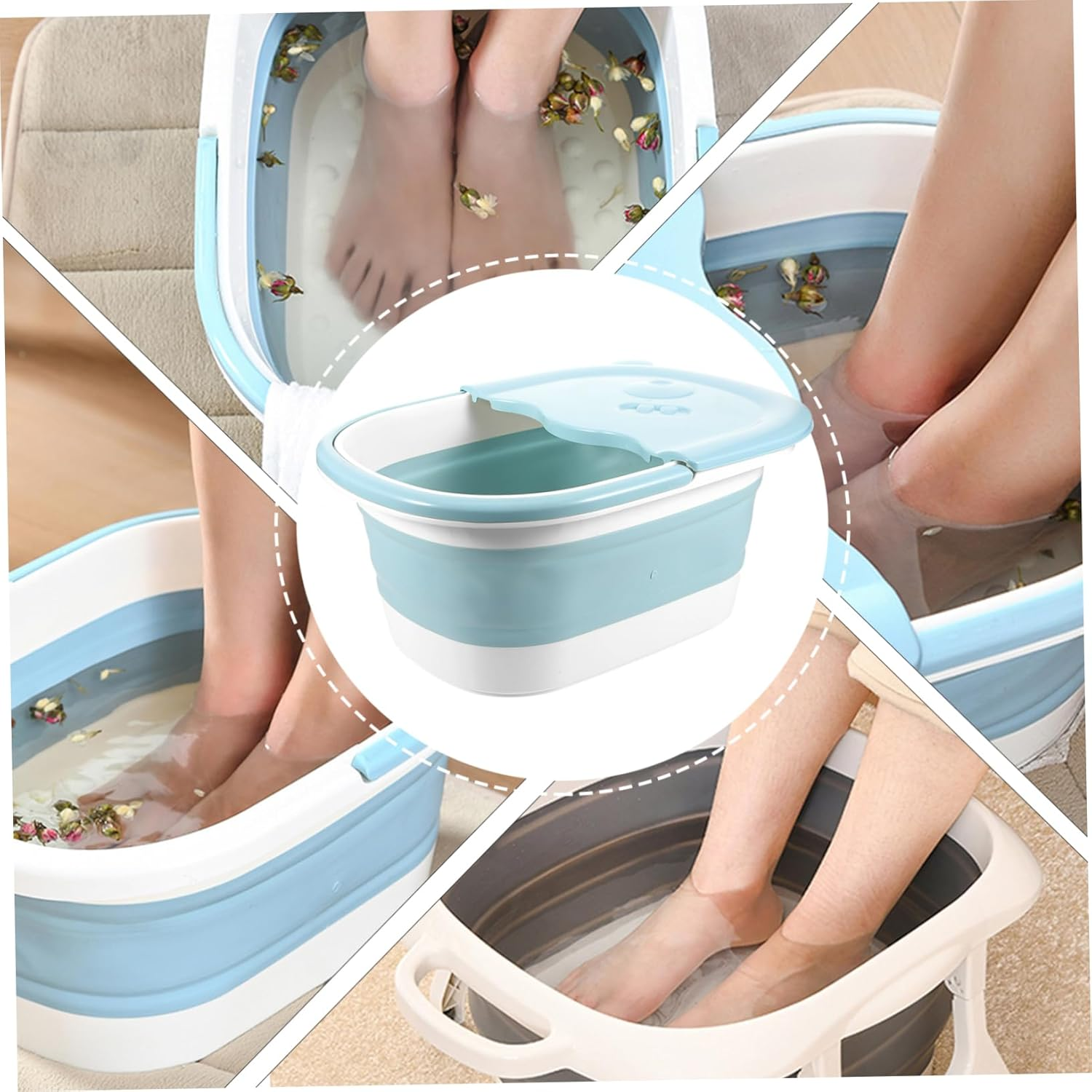 Mobestech Foot Massager 1 Pc Footbath Folding Bathtub Foot Spa Bath Massager Home Foot Feet Foldable Foot Tub Wash Bin Foot Spa Basin Bucket Plastic Child Massage Bucket Foot Bath image number 6