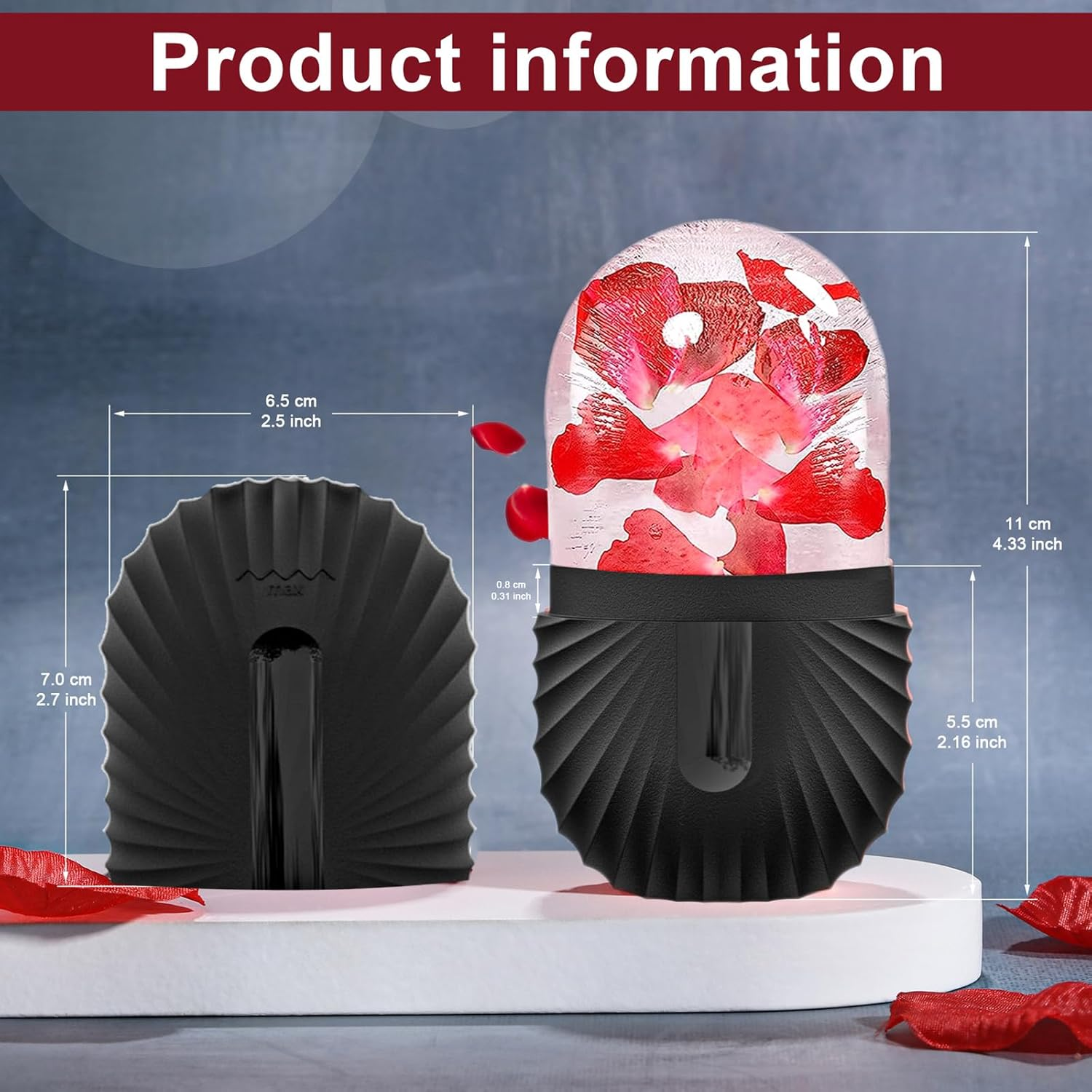 Joyeee Ice Roller, Facial Ice Roller, Eye Massage Facial Beauty Skin Care for Pore Tightening, Anti-Wrinkles, Reduces Swelling, Improves Skin Elasticity, Black image number 4