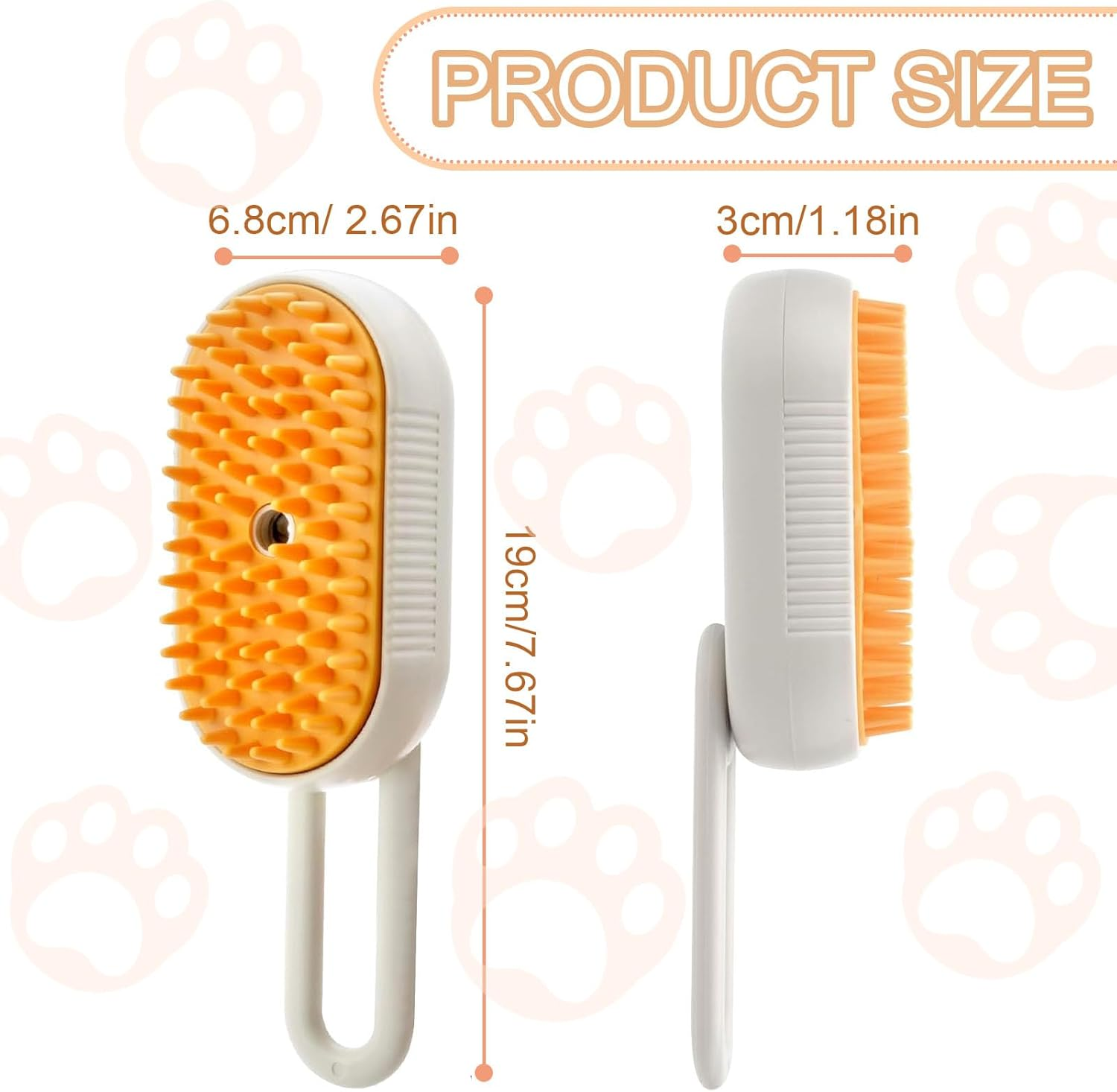 Cat Brush with Steam, 3-In-1 Steam Brush Cat, Steam Cat Cleaning Brush, Multifunctional Dog Steam Brush, Self Cleaning Steamy Cat Brush, for Cats and Dogs for Hair Removal image number 4
