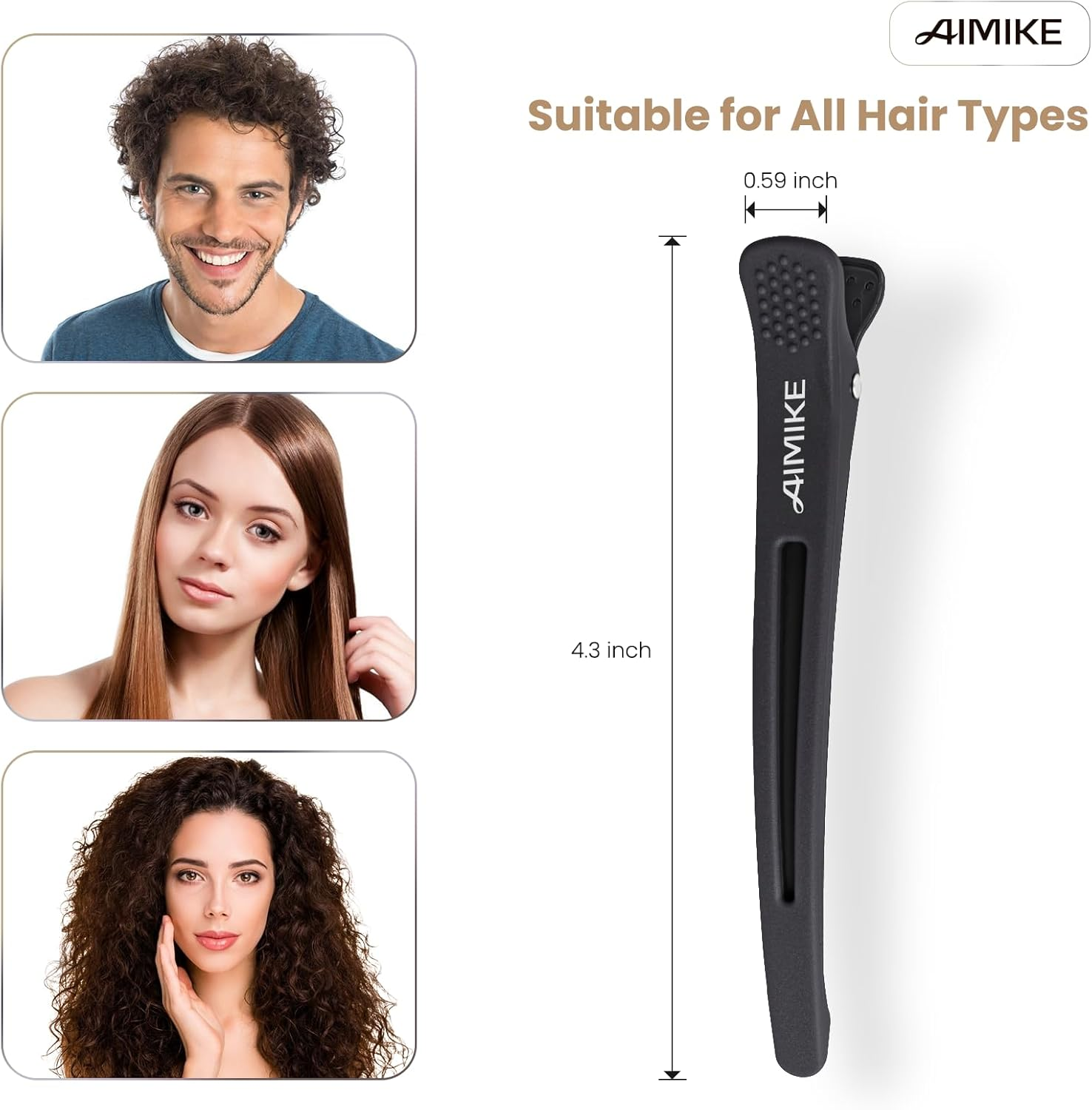 AIMIKE Professional Hair Clips for Styling Sectioning, 12Pcs Non Slip No-Trace Duck Billed Hair Clips with Silicone Band, Salon and Home Hair Cutting Clips for Hairdresser, Women, Men-10.9 Cm Long image number 6