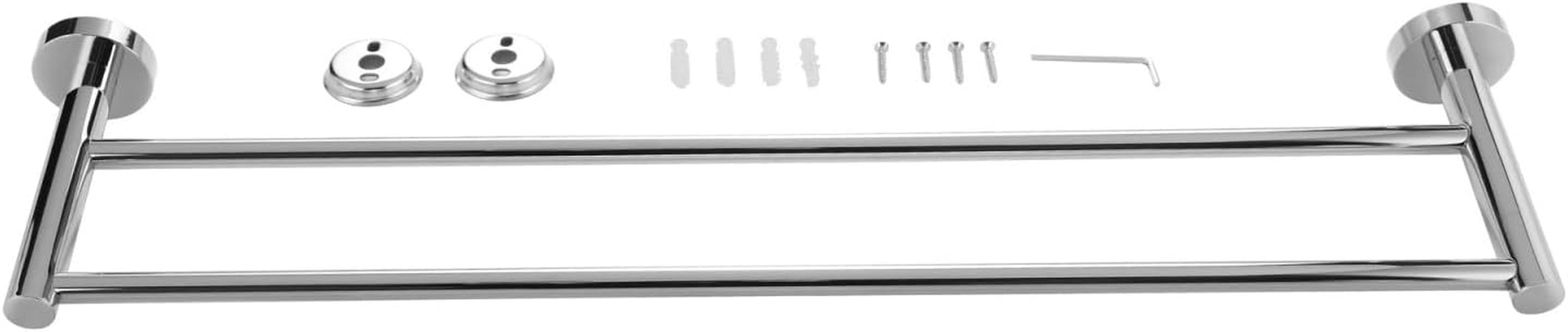 Breikuth Towel Rail Rack Holder Wall Mount 304 Stainless Steel Bathroom Chrome (Type 2: Double Rails 600Mm) image number 5