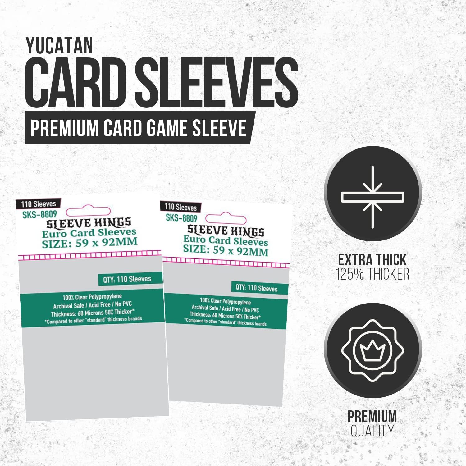 Sleeve Kings Board Game Sleeves Euro (59Mm X 92Mm) (110 Sleeves per Pack) Card Sleeves image number 2