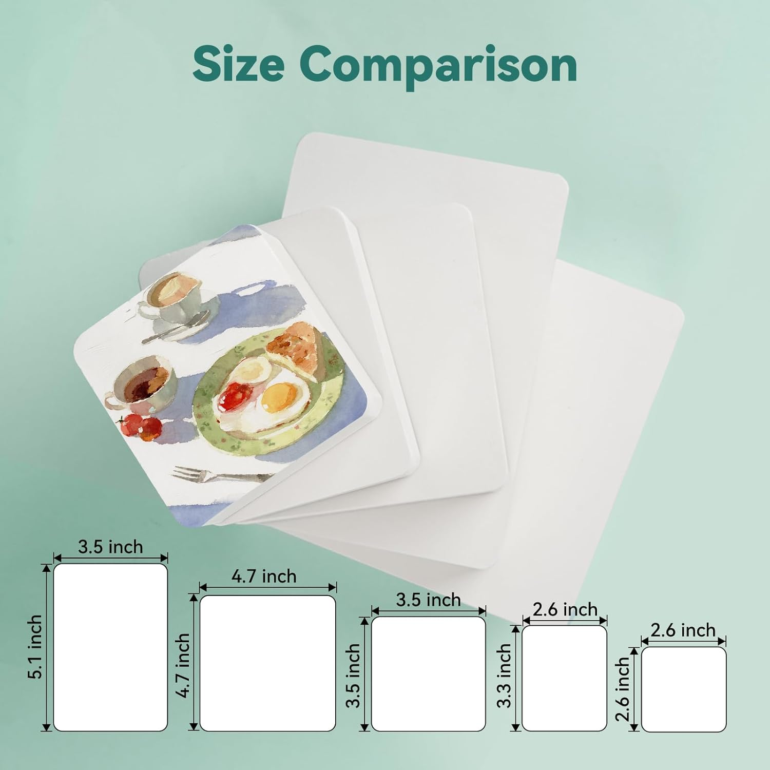 Lightwish 60 Sheets Mini Watercolor Sketchbook 2.6 X 2.6 Inch 300Gsm/140Lb, Travel Size Portable Tearable Square Painting Notebook, Square Watercolor Sketch Book Art Paper Sketchbook image number 3