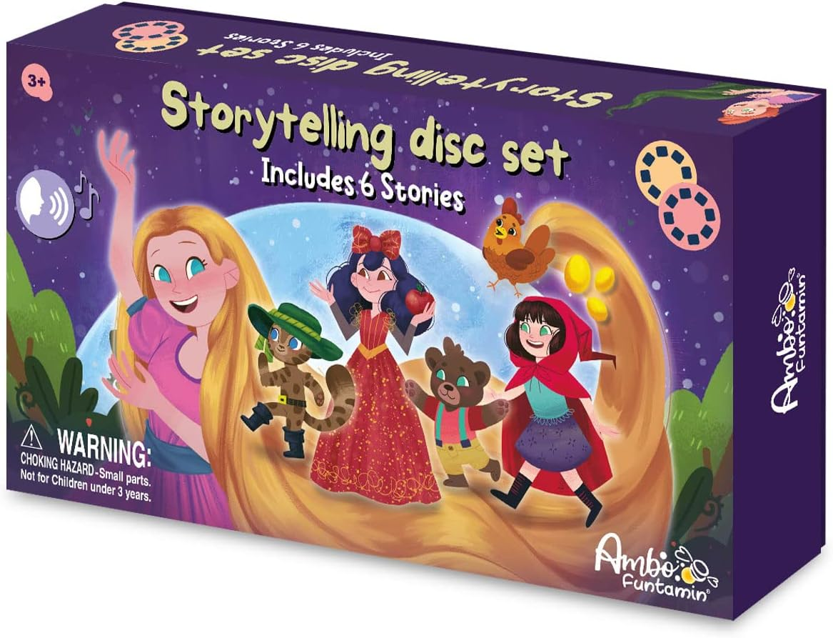 Storytelling 12 Disc Supplementary Set Featuring 6 Fairytale Stories [NOT Includes in Projector], Ideal Boys Girls Kids STEM Education Flashlight Story Telling Toys image number 2